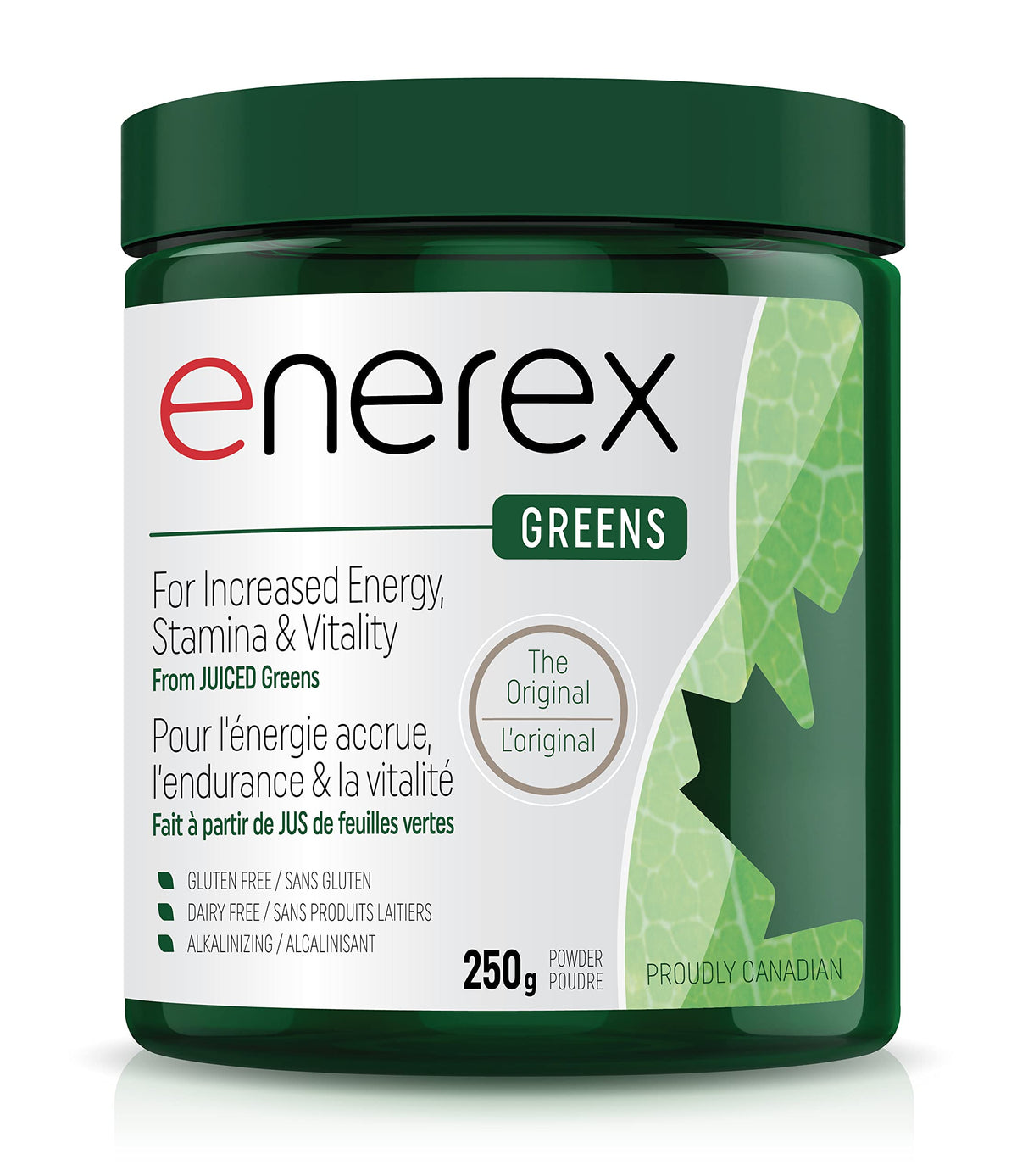 ENEREX - Organic Juiced Greens Powder 250g - Formulated with Royal Jelly & Bee Pollen - Natural Vitamin, Mineral, Enzyme Content with Probiotics - Gluten and Dairy-Free