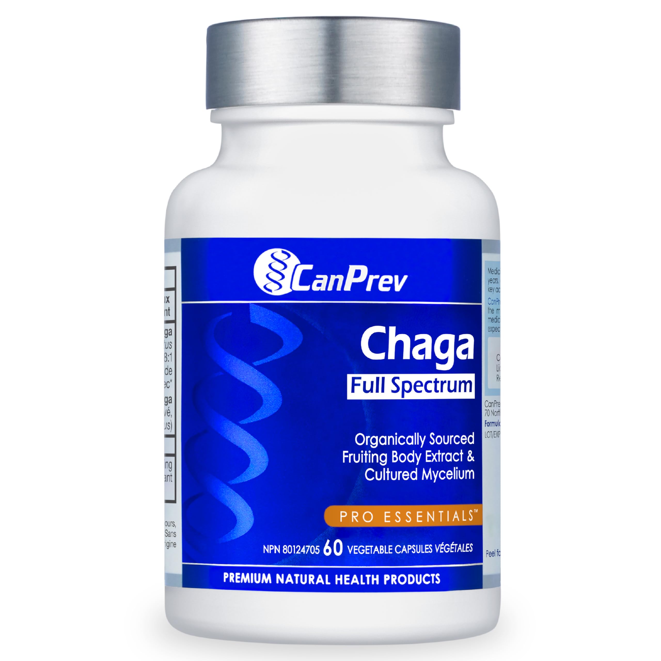 CanPrev Organic Chaga Full Spectrum 60 Veg Caps, 2-Month Supply, Wildcrafted Chaga Mushroom Extract for Daily Wellness, Cellular Protection, Balanced Digestion, Rich in Antioxidant, No GMO, Soy, Dairy