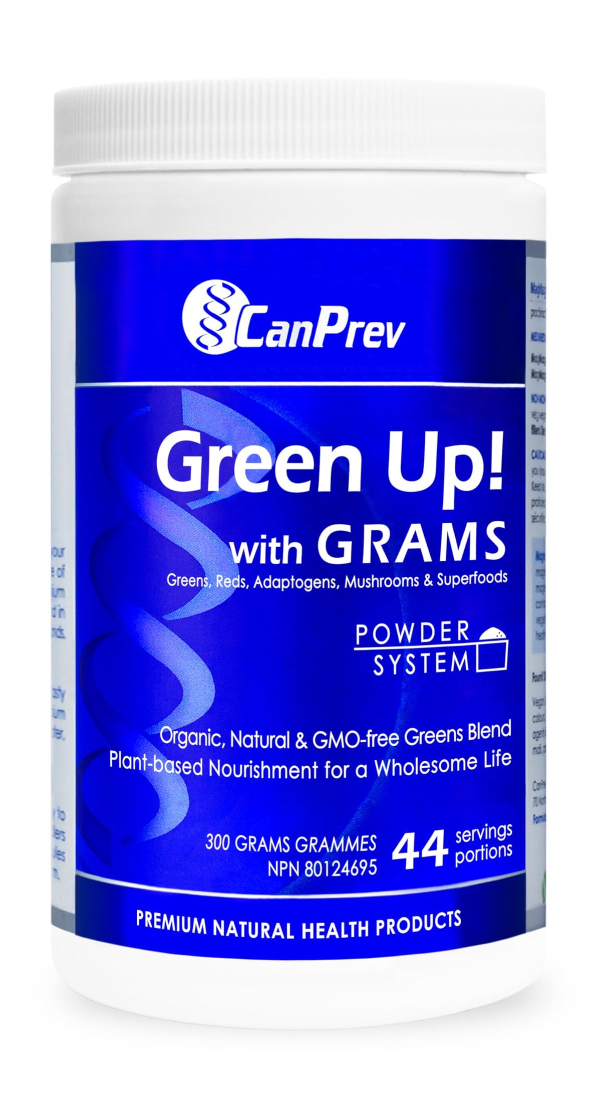 CanPrev Green Up! Greens Powder, Organic Spirulina, 300 g, 44 Servings