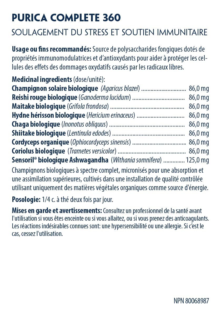 PURICA Complément biologique aux champignons 360