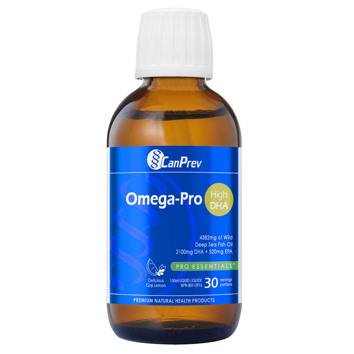 CanPrev Omega 3 Fish Oil Liquid, Omega-Pro, 2,100mg DHA, 150ml, 30 Servings