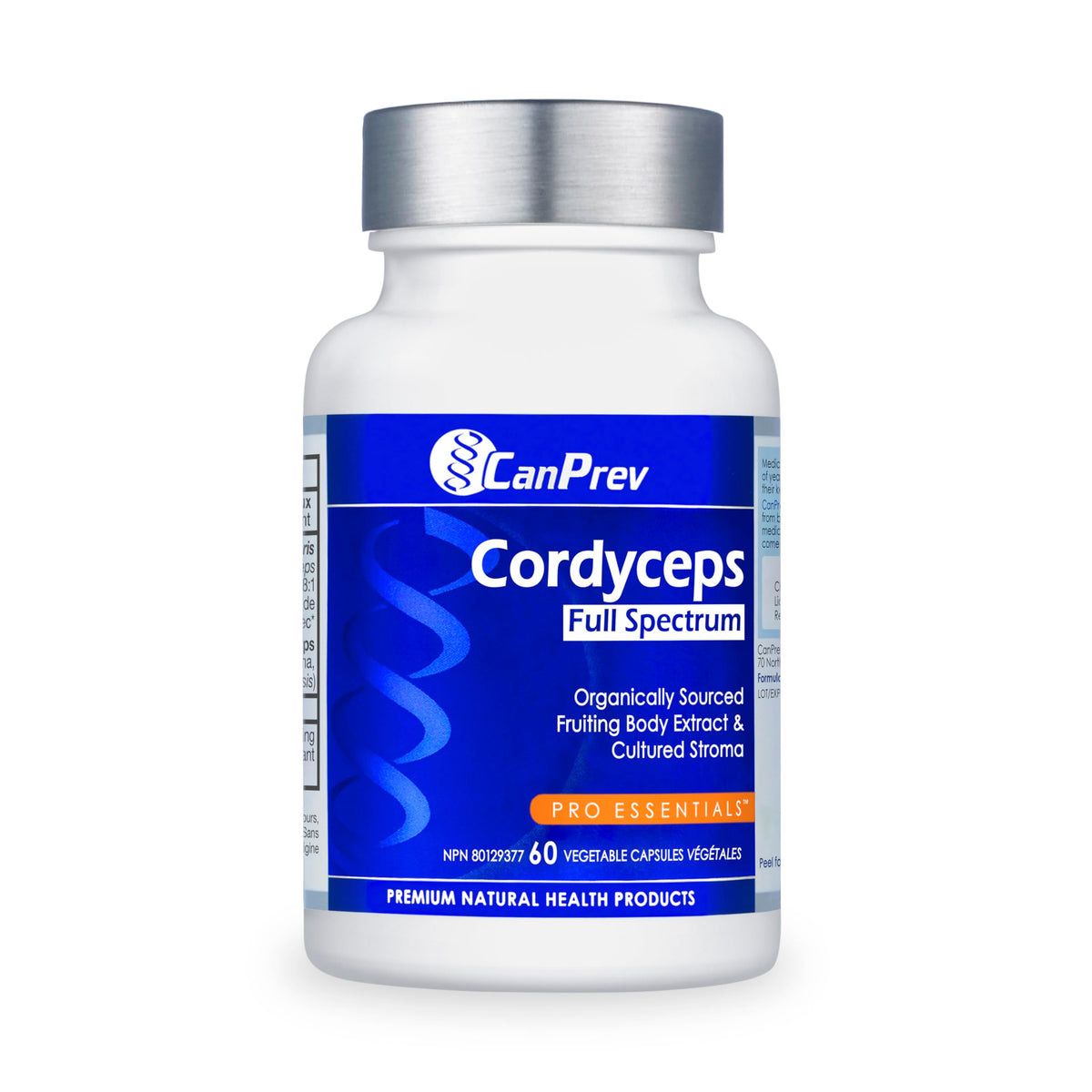 CanPrev Cordyceps Mushroom Supplement, Adults, Full Spectrum, 60 Capsules