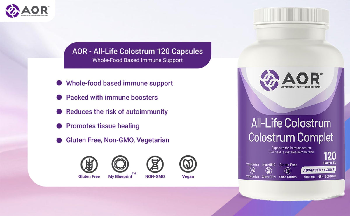 AOR All-Life Colostrum Supplements, 500 mg, 120 Capsules, 4-Month Supply