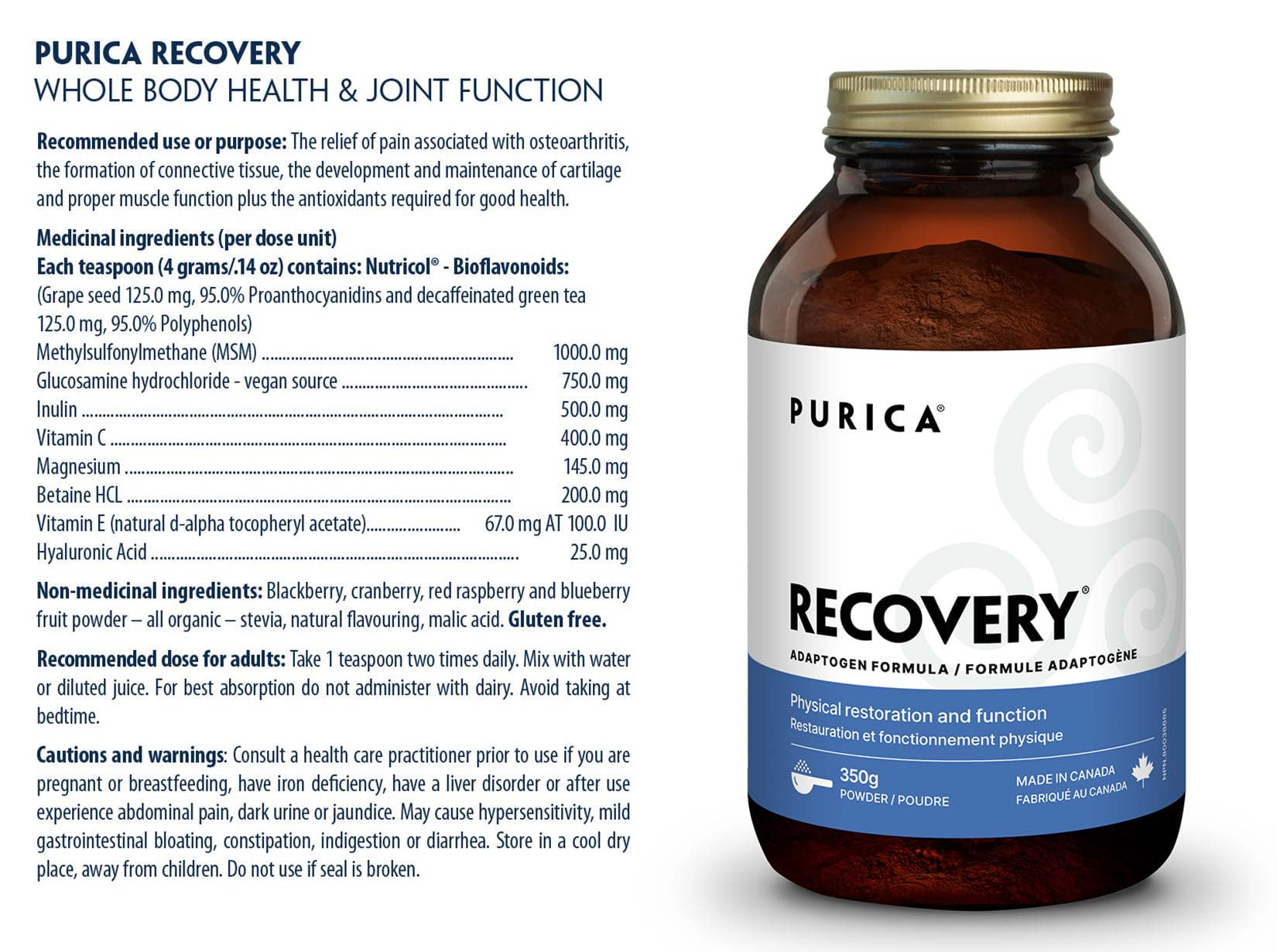 PURICA - Récupération - Au-delà du soulagement de la douleur