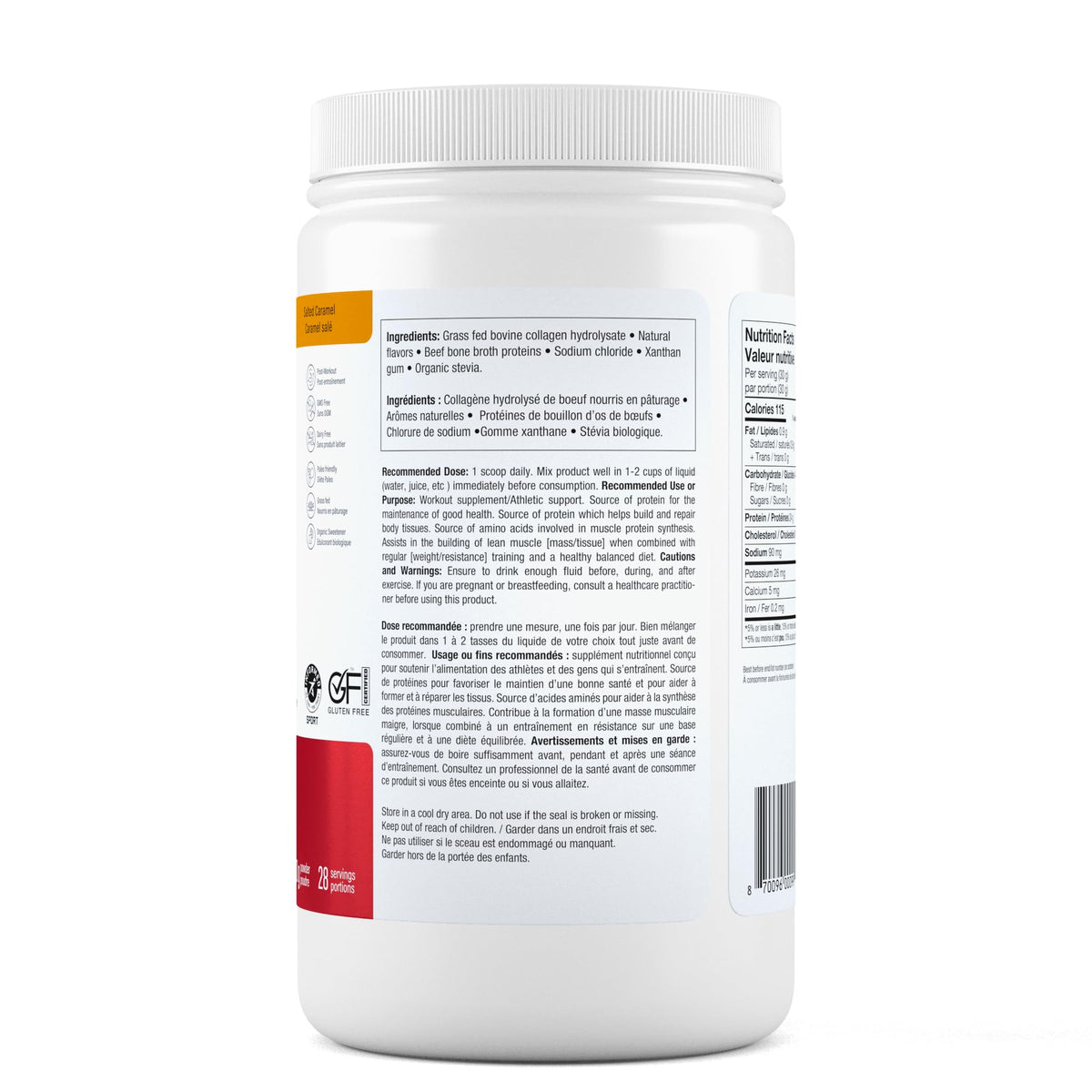 atplab Supreme Beef Protein Powder, Bone Broth, Salted Caramel, 850 g