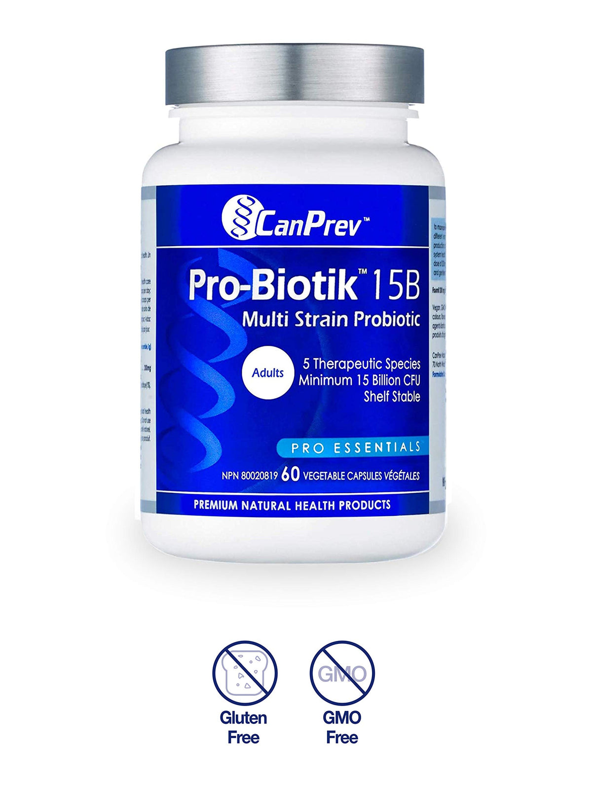 CanPrev Probiotic, Pro-Biotik 15 Billion CFU, 5 Strains, 60 Day Supply