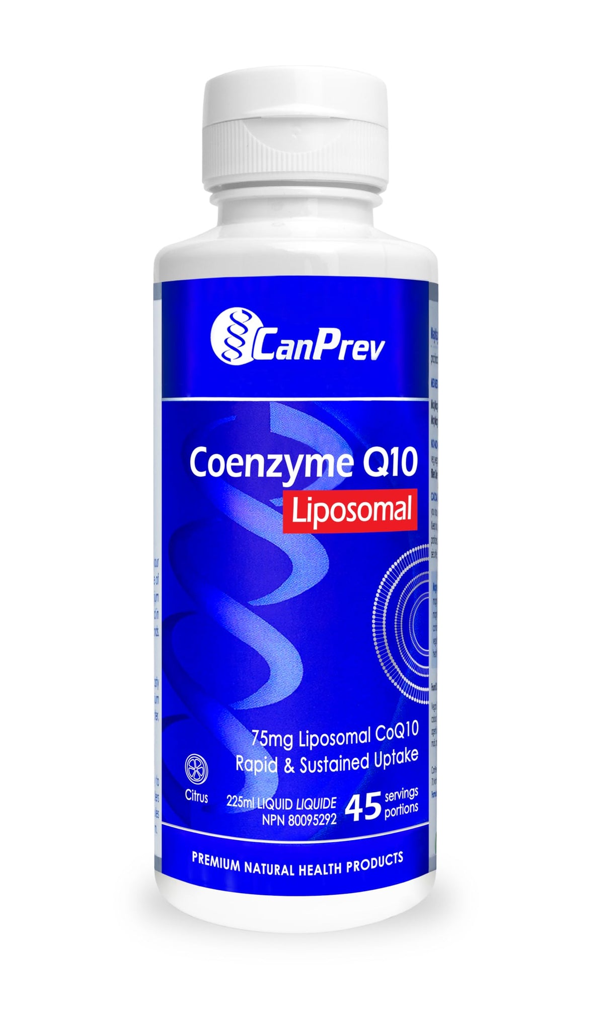 CanPrev Coenzyme Q10 Liquid, Liposomal CoQ10, Citrus, 225 ml, 45 Servings