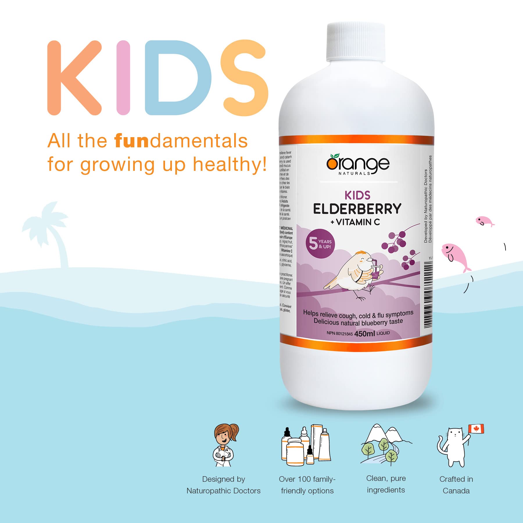 Orange Naturals Kids Vitamin C + Elderberry