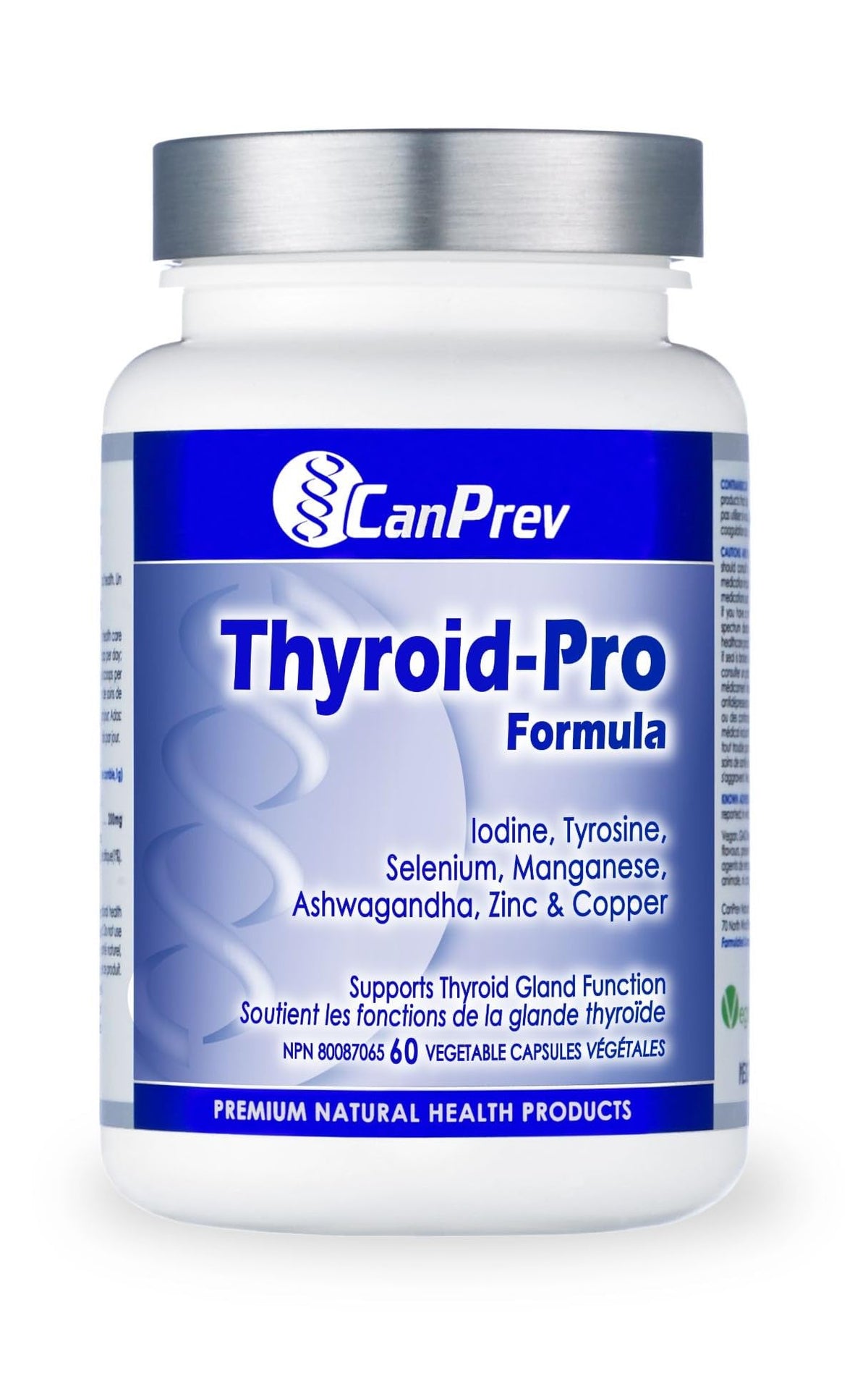 CanPrev Thyroid-Pro Formula, Ashwagandha & Zinc, 60 Capsules, 30-Day Supply