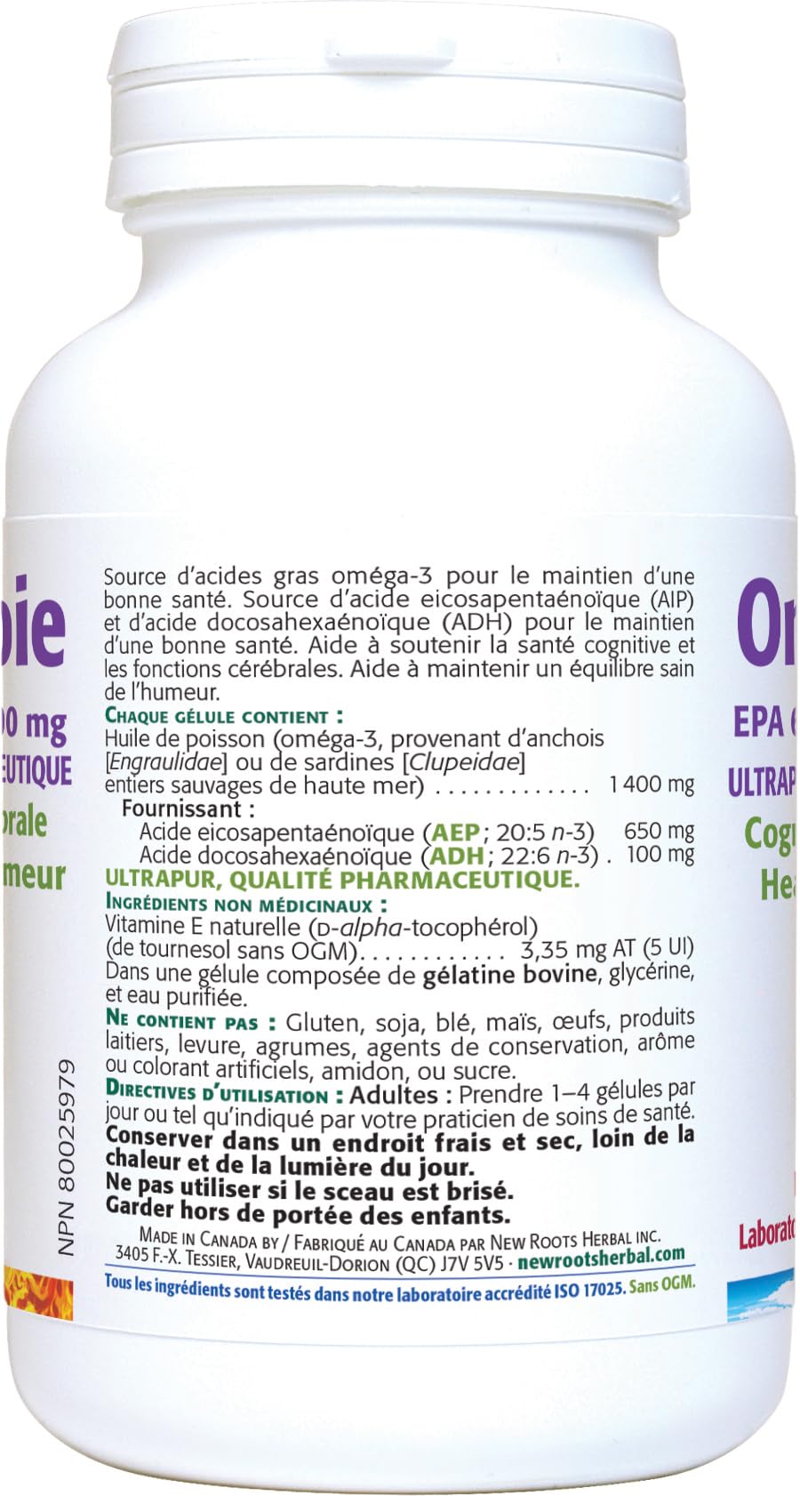 New Roots Herbal Omega Jolly, Omega 3, Fish Oil, 60 Softgels 60 Day Supply