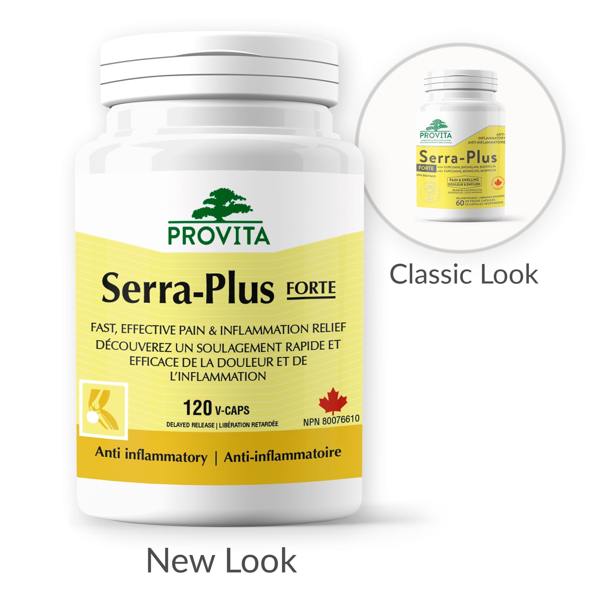 Serra-Plus fast relief for pain and inflammation, Canadian Made by Provita Nutrition