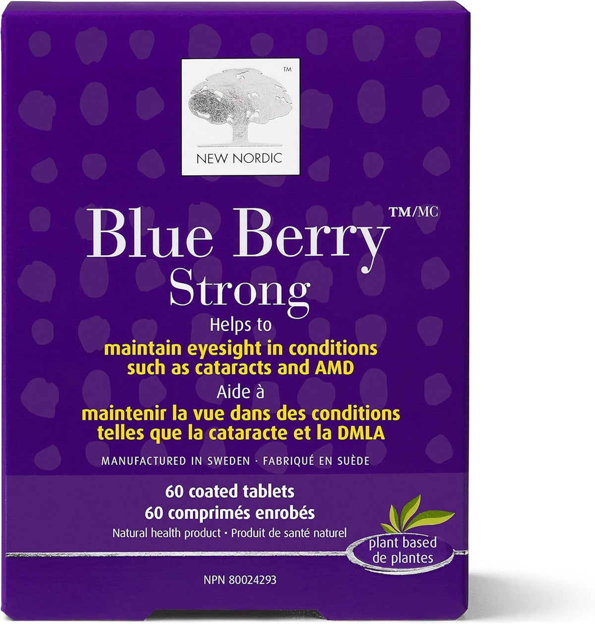 New Nordic Blue Berry Strong, Eye Supplement, 400 mg Bilberry, 60 Tablets