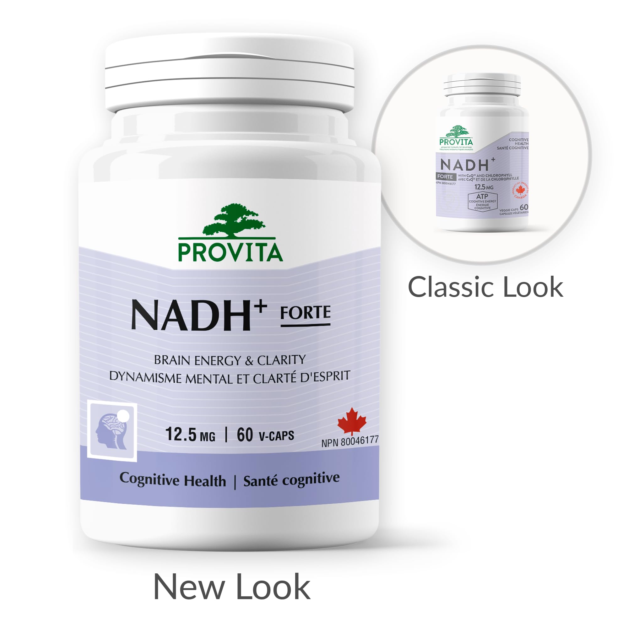 Provita NADH+ FORTE avec CoQ10 & Chlorophylle | Soutient la santé cognitive | Augmente le métabolisme énergétique cellulaire (ATP), le nicotinamide adénine dinucléotide (NAD) + l'hydrogène (H) | Formule à absorption et biodisponibilité améliorées