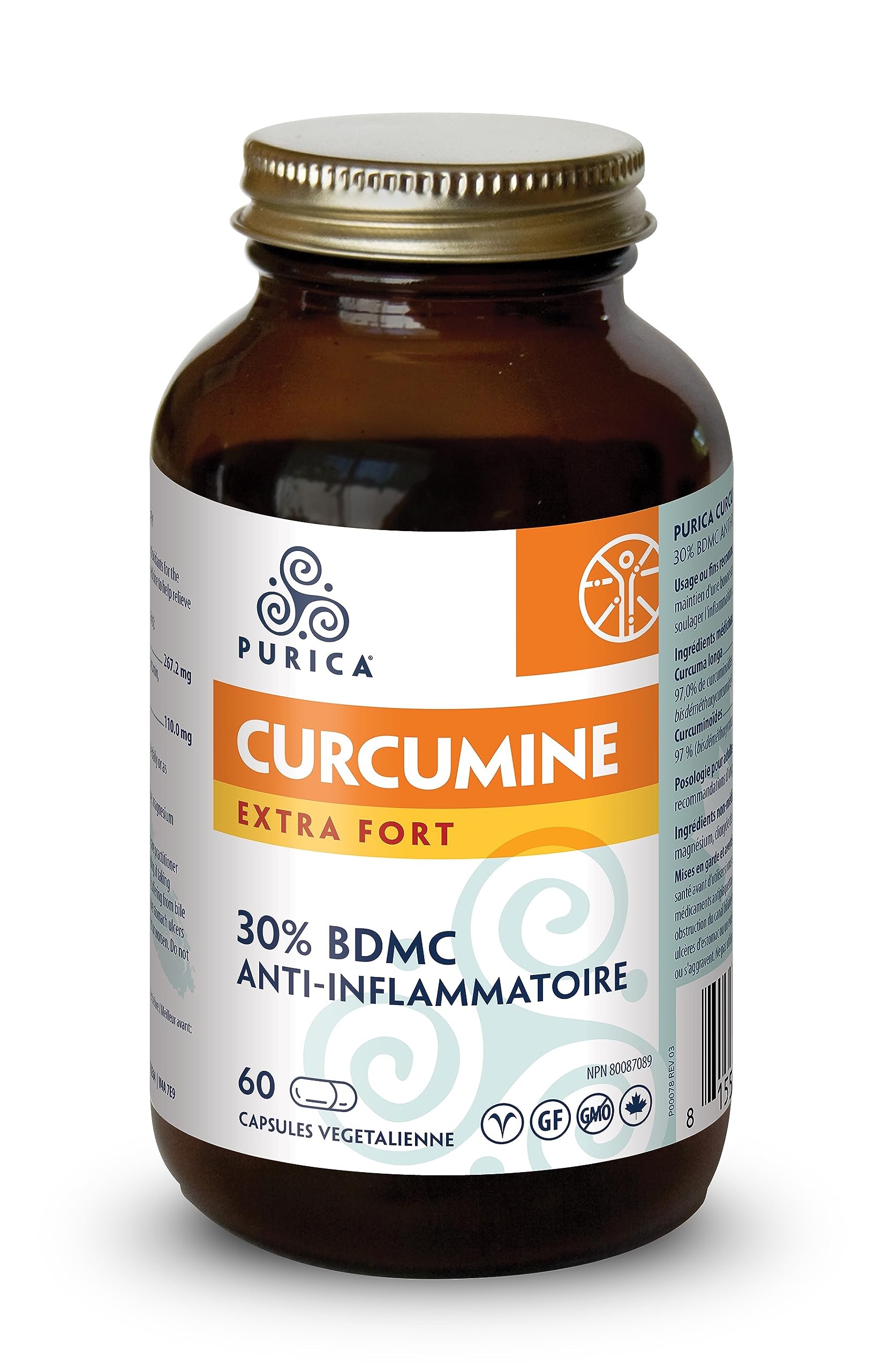 PURICA - Curcumin - Force supplémentaire - 30% BDMC - Vitamines pour la peau, Suppléments pour la santé du cerveau