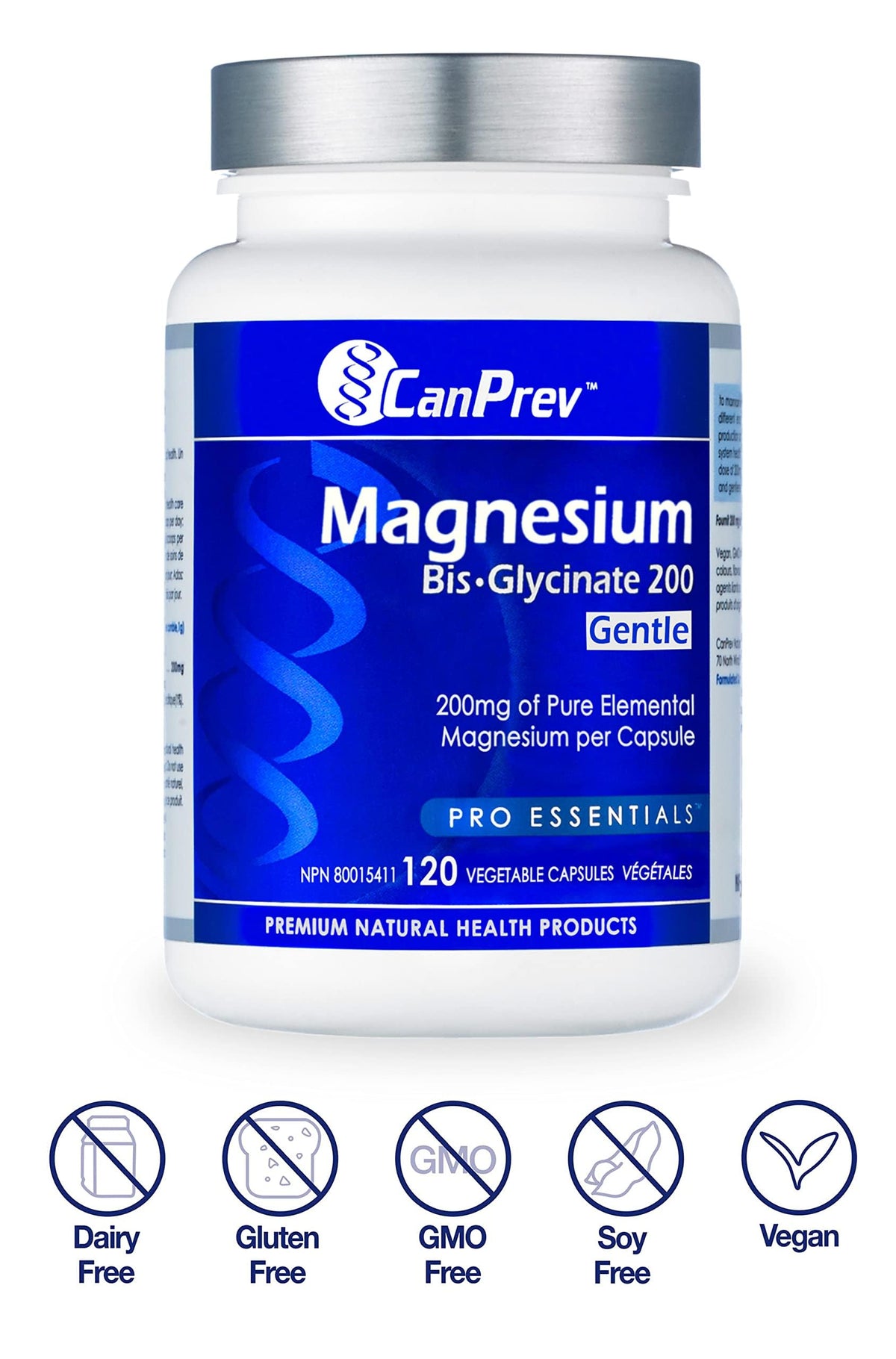 CanPrev Magnesium Bisglycinate 200 mg Capsules, 120 Day Supply
