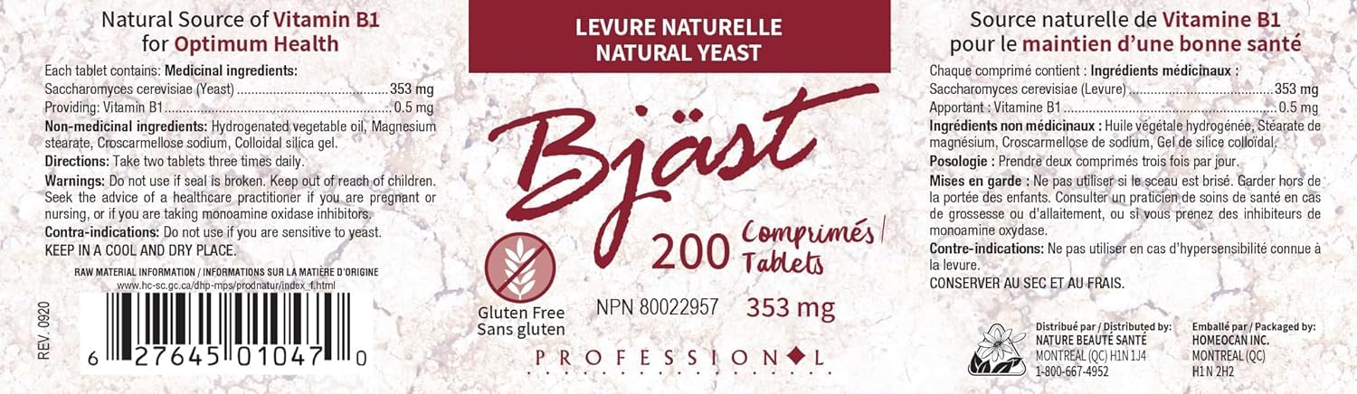 Nature Beauty Sante Bj√§st Flakes, 200 Tablets 66-Day Supply - Brewer‚Äôs Yeast with Vitamin B1, Nutritional Yeast Supplement, Supports Hair, Skin & Nails, Vegan, Gluten-Free, No Artificial Additives