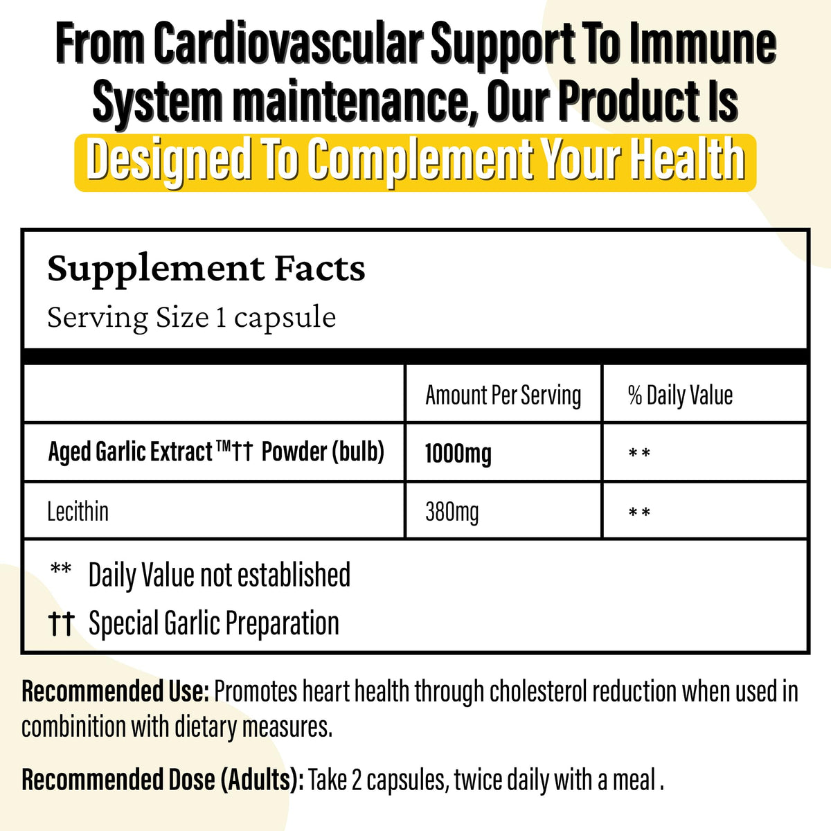 Kyolic Formula 104 Aged Garlic Extract Capsules, Odourless, 90 Capsules