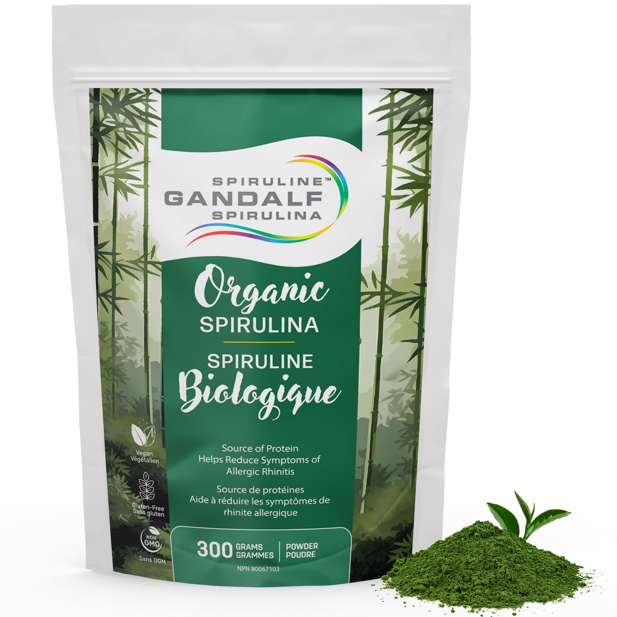 Gandalf Organic Spirulina Powder 300g 60-Servings - Pure Blue-Green Algae Superfood - Vegan, Packed with Iron, Antioxidants and Essential Nutrients, Perfect for Smoothies and Recipes