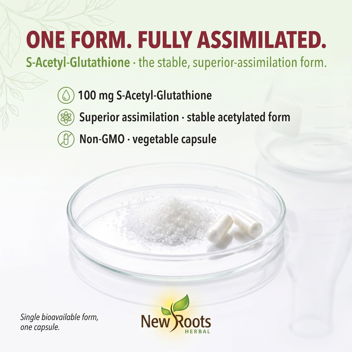 New Roots Herbal - S-Acetyl-Glutathione 100mg - 60 Veg Capsules