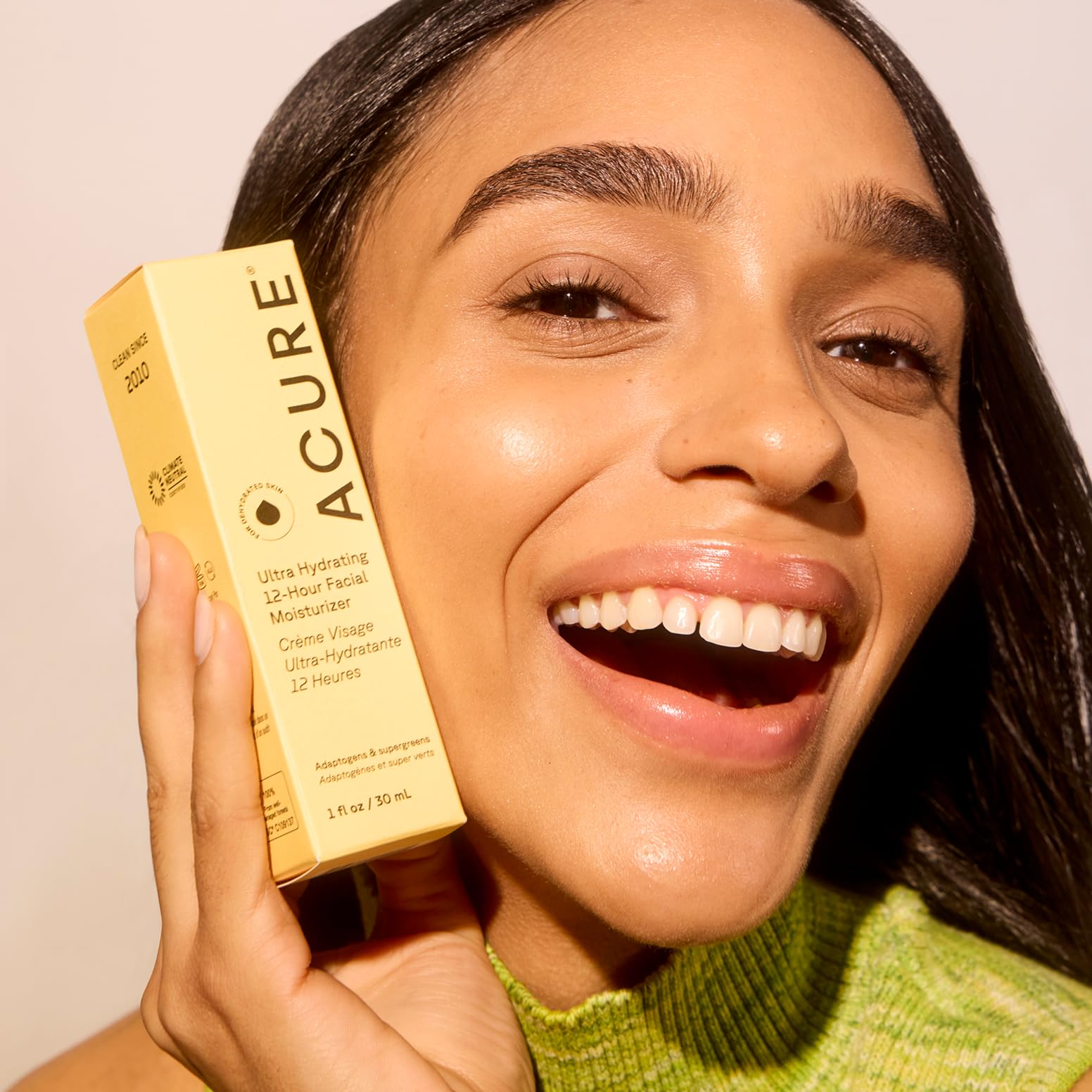 Acure Ultra Hydrating 12 Hour Facial Cream - Intense Face Moisturizer for Women & Men, Hydrating Lotion to Tone & Replenish Dry Skin with Ashwagandha, Holy Basil & Antioxidants, Vegan, 50ml