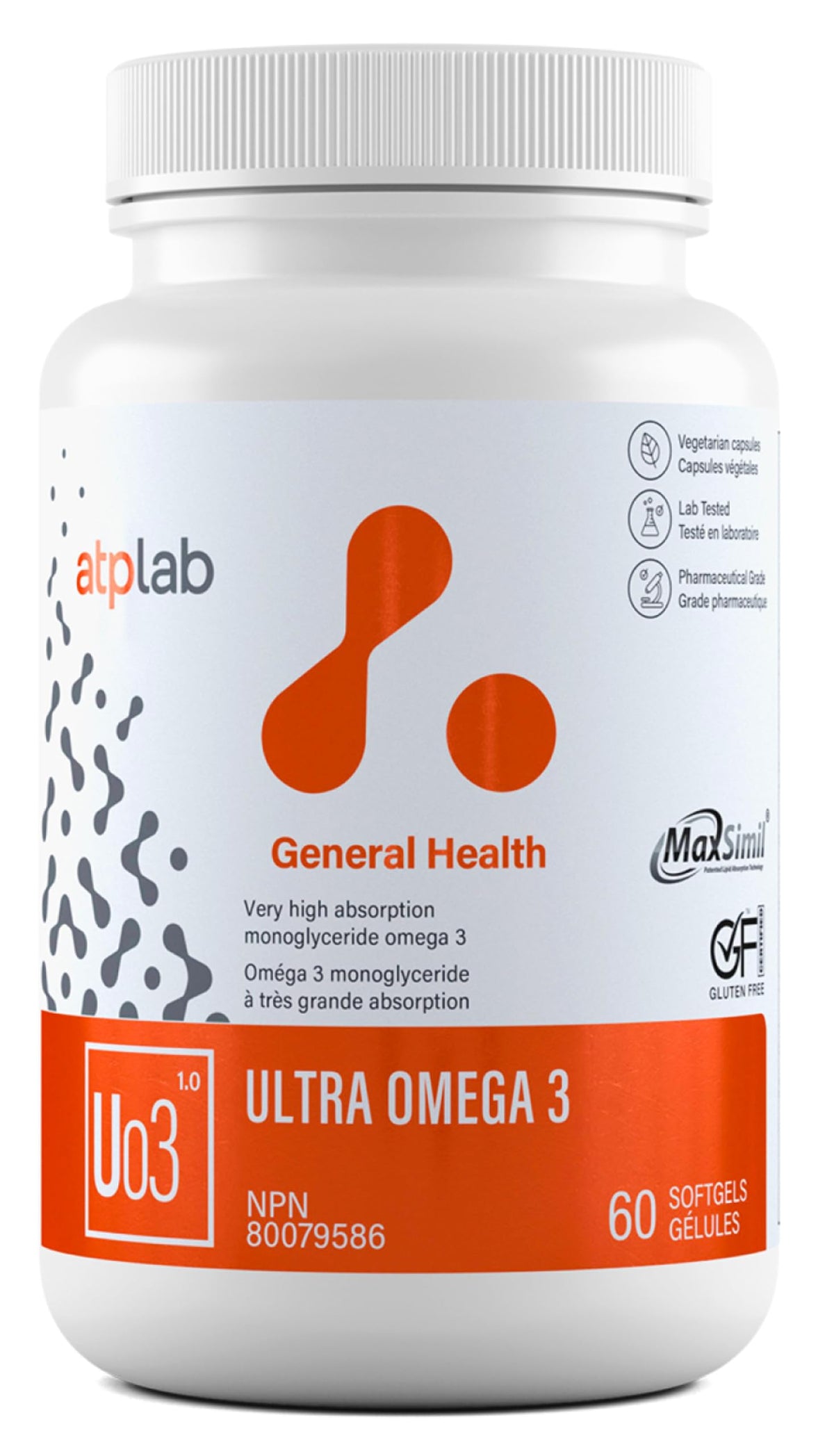 atplab Ultra Omega 3 Fish Oil Softgels, EPA DHA, 60 Softgels, 60-Day Supply