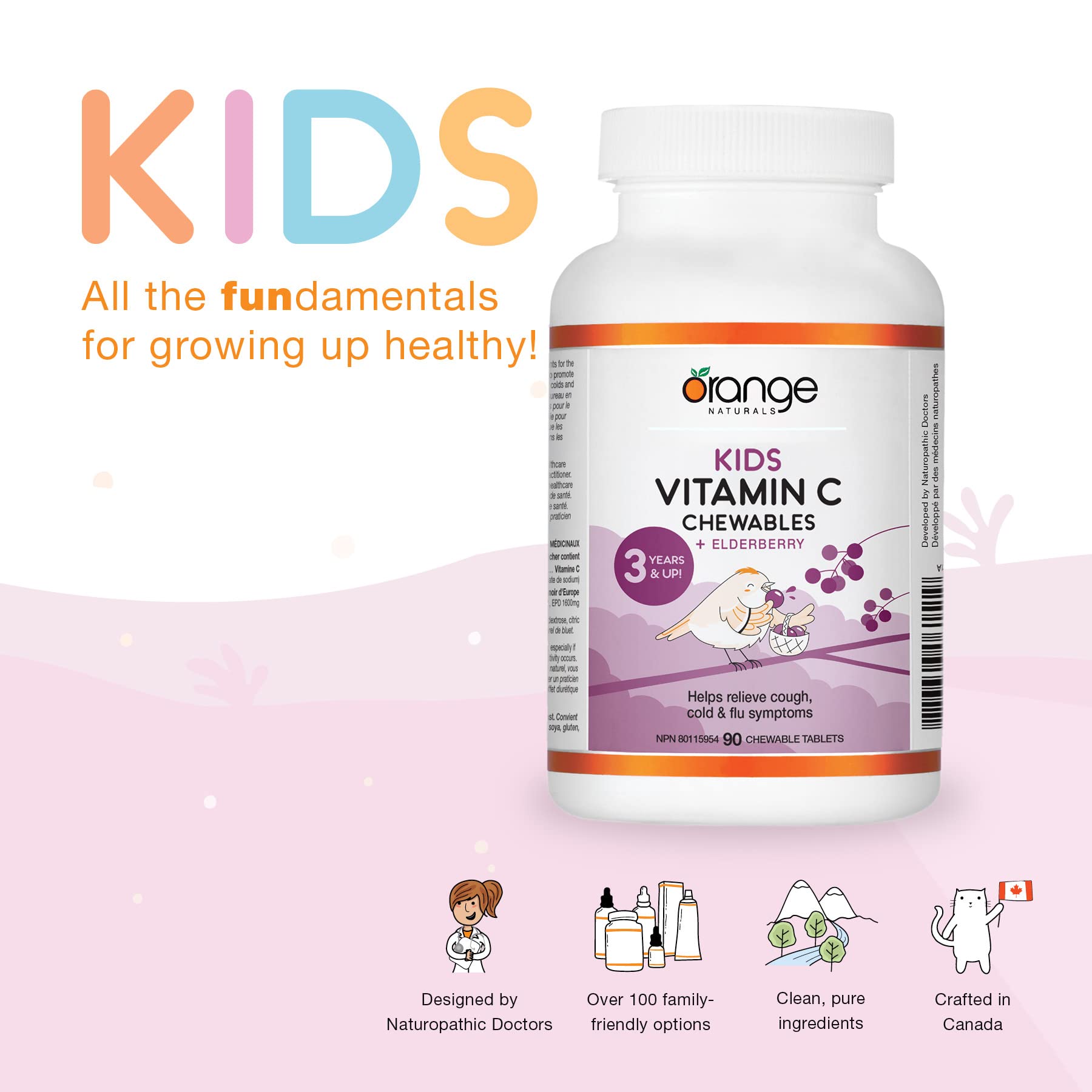 Orange Naturals Kids Vitamin C + Elderberry
