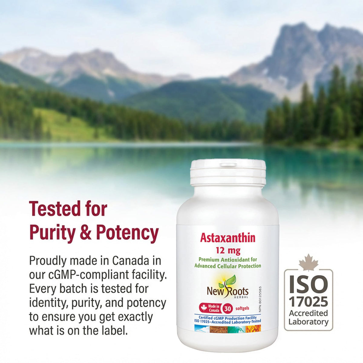 New Roots Herbal Astaxanthin 12mg - 30 Softgels - Natural Antioxidant Extract for Advanced Cellular Support, 30-Day Supply