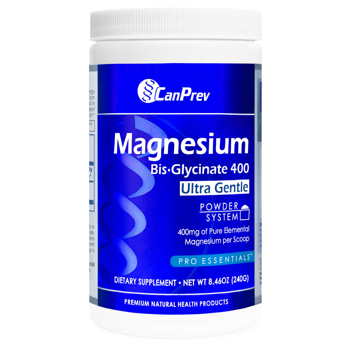 CanPrev Magnesium Bisglycinate Powder for Adults, 240g, 400mg, 48 Servings