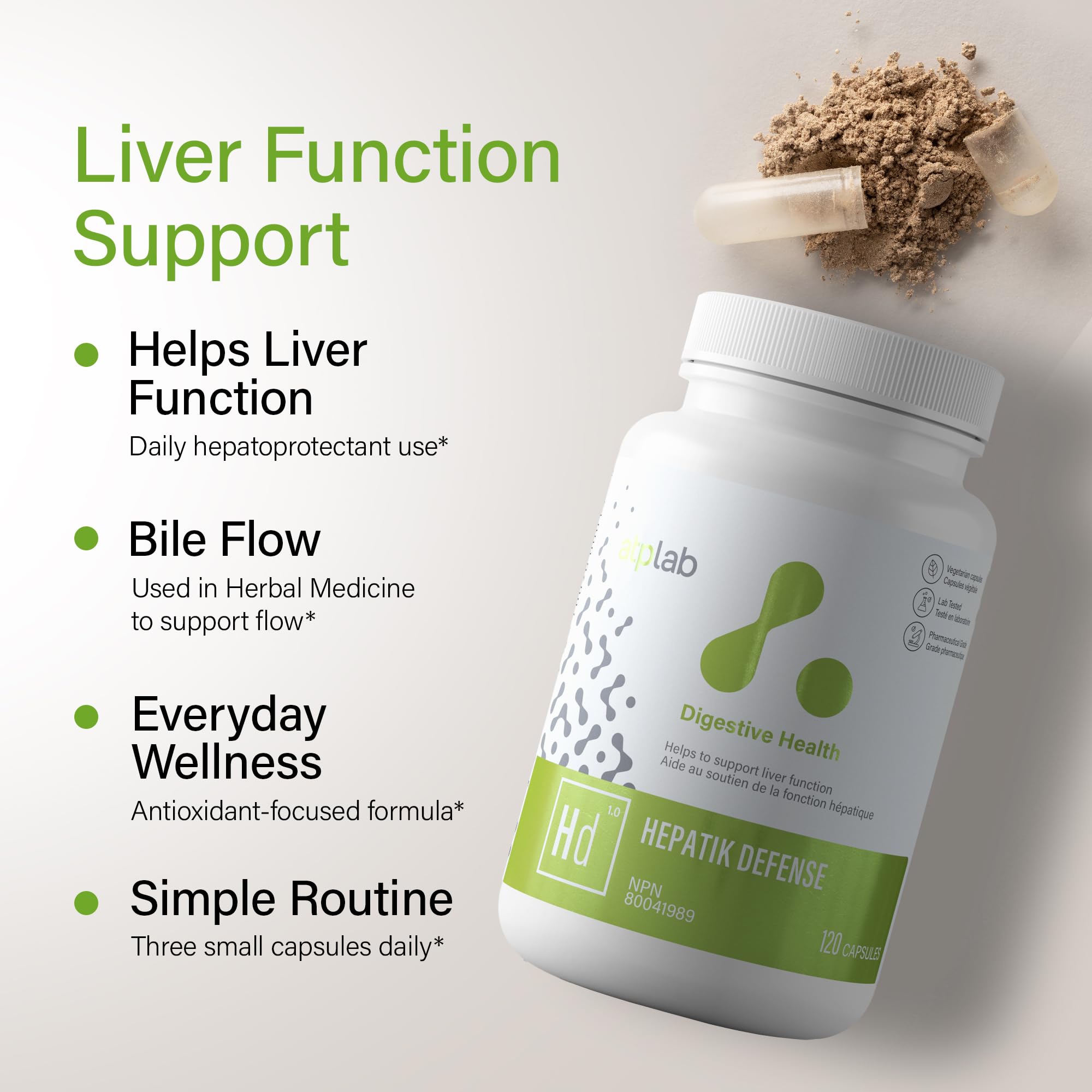 ATP LAB - Hepatik Defense 120 Capsules 40-Day Supply - Liver Support Supplement - Health & Detox Supplement - Health Formula - Detoxification Formula