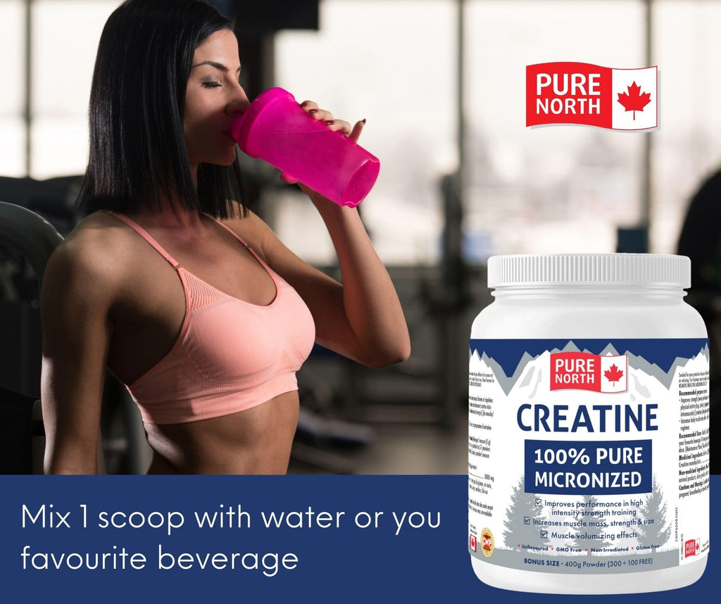 Pure North Naturals - Creatine 100% Pure Micronized 400g Powder 80-Servings - Improve Muscle Mass, Strength and Size - Improve Training Performance - 3rd Party Tested - Formulated & Made in Canada