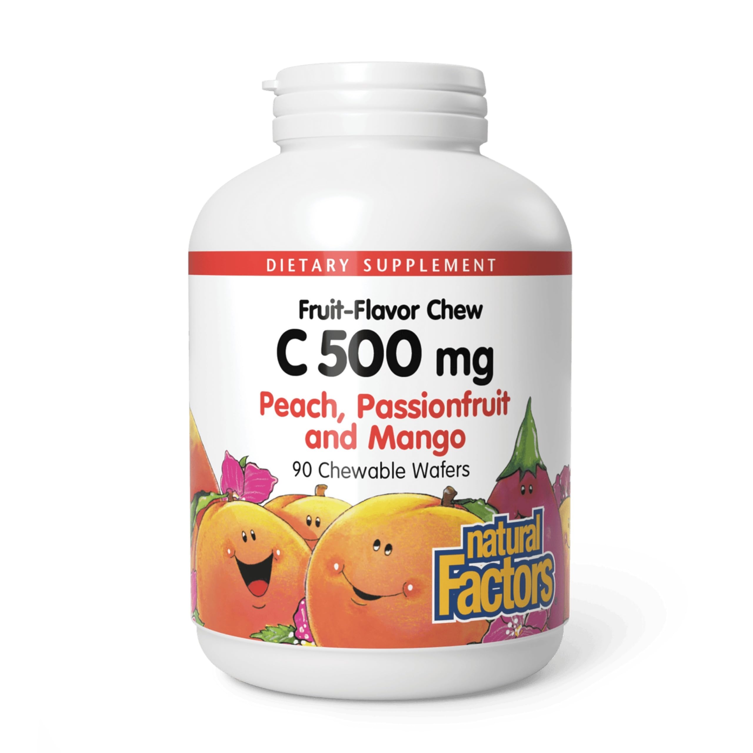 Natural Fruit Chews C by Natural Factors - 90 chewable wafers, Peach Passionfruit & Mango