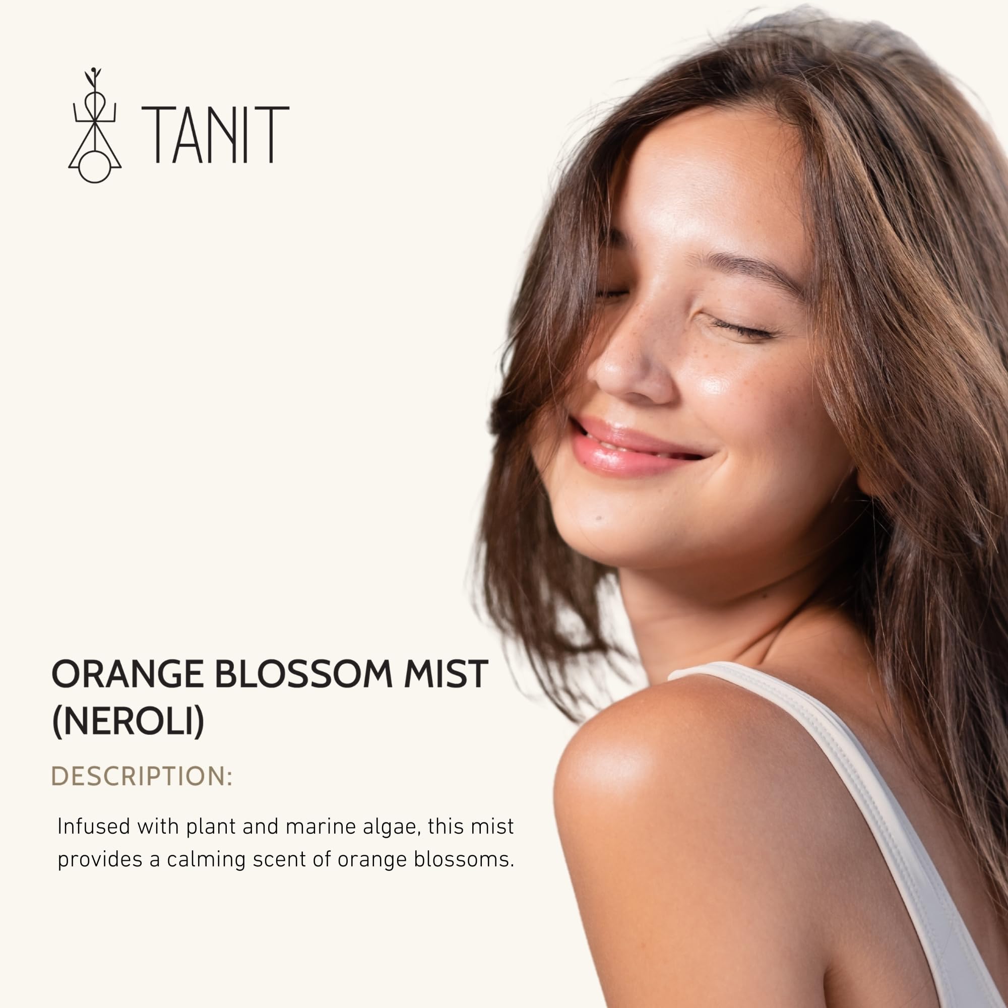 TANIT - Eau de Fleur d'Oranger Biologique - Hydrolat de Néroli 100% Pur et Naturel - Vegan - Citrus Aurantium (Néroli) Water - Brume Corporelle et Spray Tonifiant - Fraîcheur Instantanée (60ml)