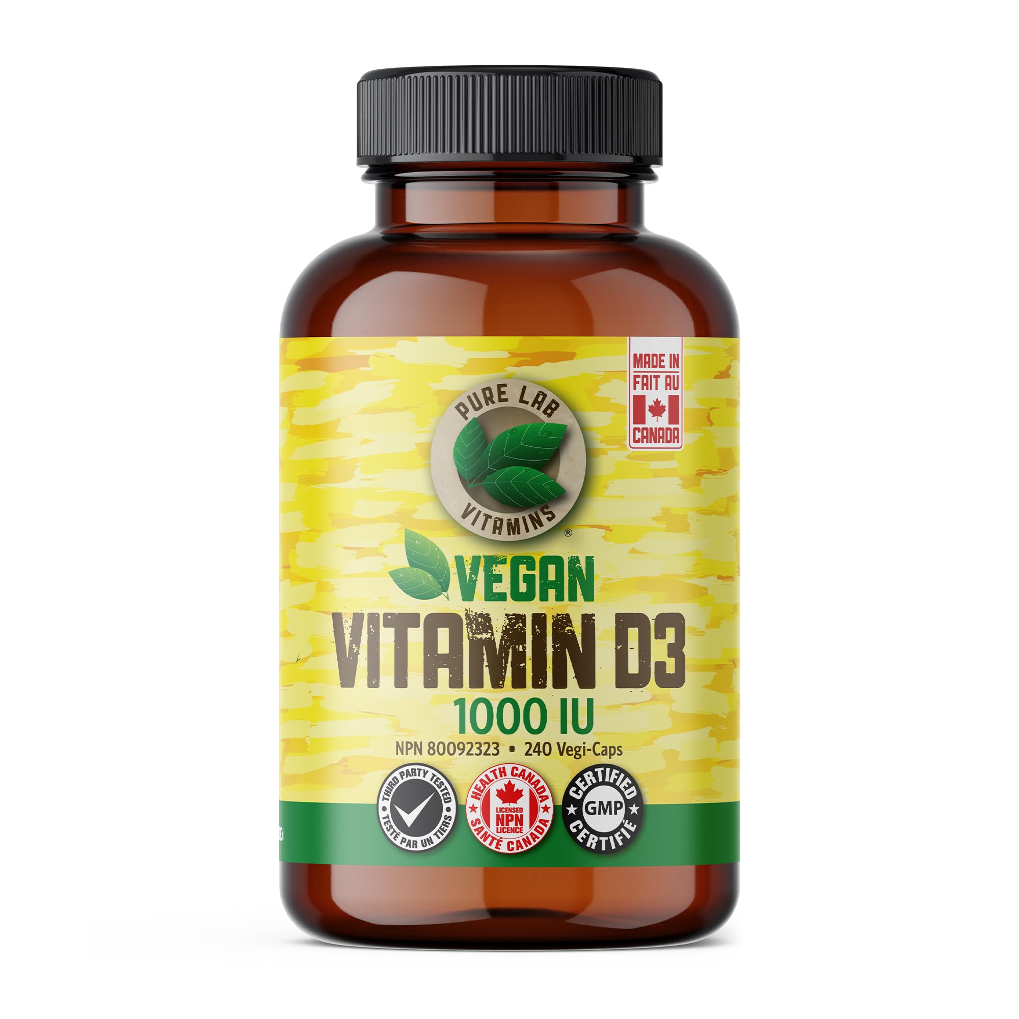 Pure Lab Vitamins Vitamin D3 1000 IU - 240 Vegi-Caps