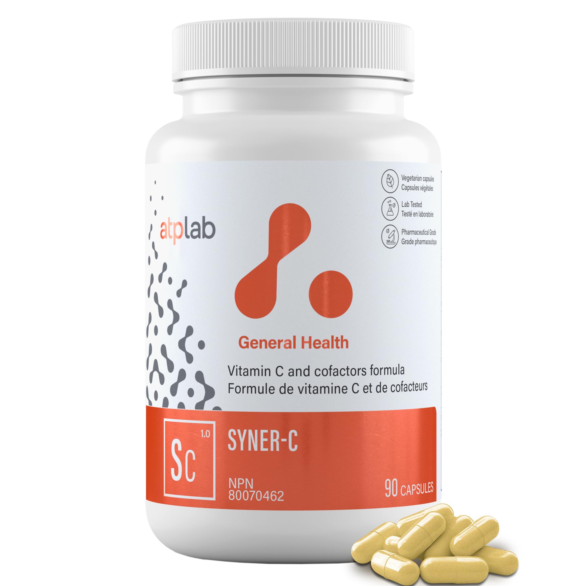 ATP LAB - Syner-C 90 Gélules - Cure de 45 jours - Capsules de Vitamine C - Suppléments de Quercétine - Complément Soulagement de la Pression - Soutien Immunitaire et Cicatrisation