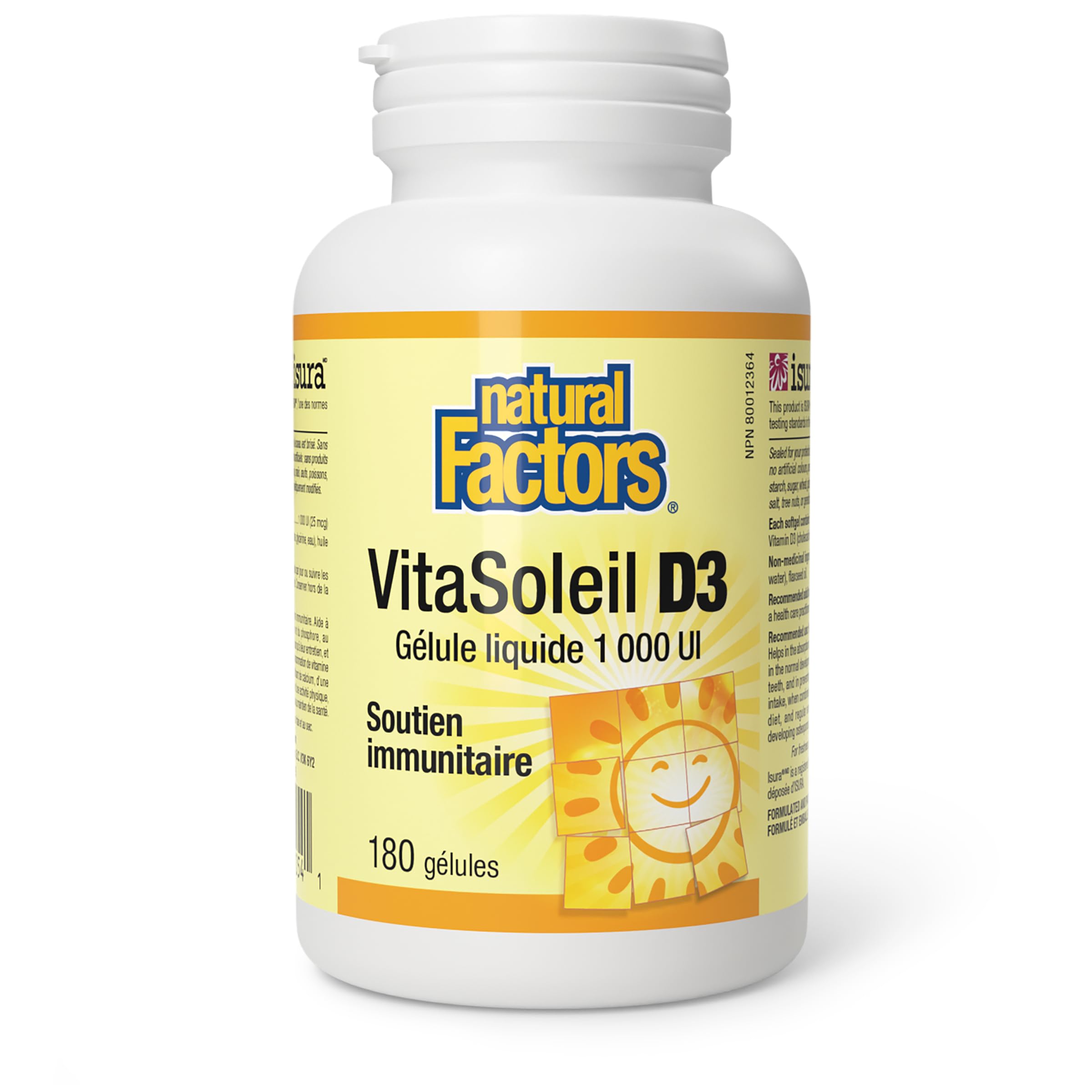 Natural Factors Vitamin D3 1000 IU, Softgels, Immune Support