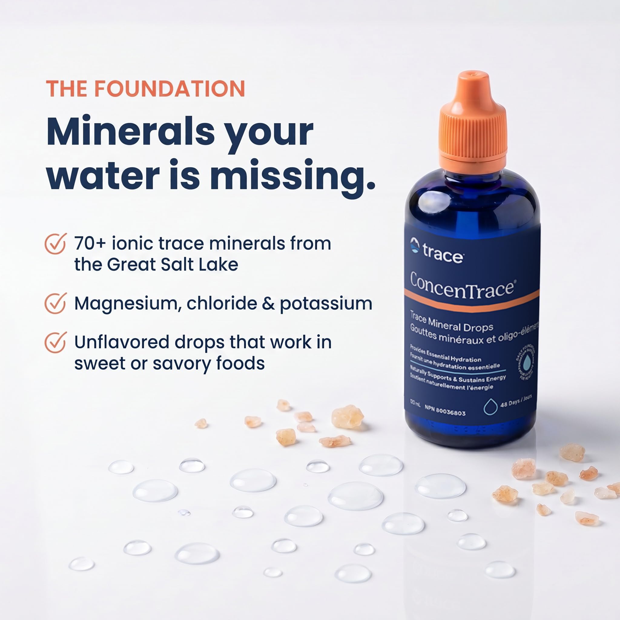 Trace Minerals ConcenTrace Drops | 240 ML, 96 Day Supply | Full Spectrum Minerals | Ionic Liquid Magnesium, Chloride, Potassium | Low Sodium | Energy, Electrolytes, Hydration