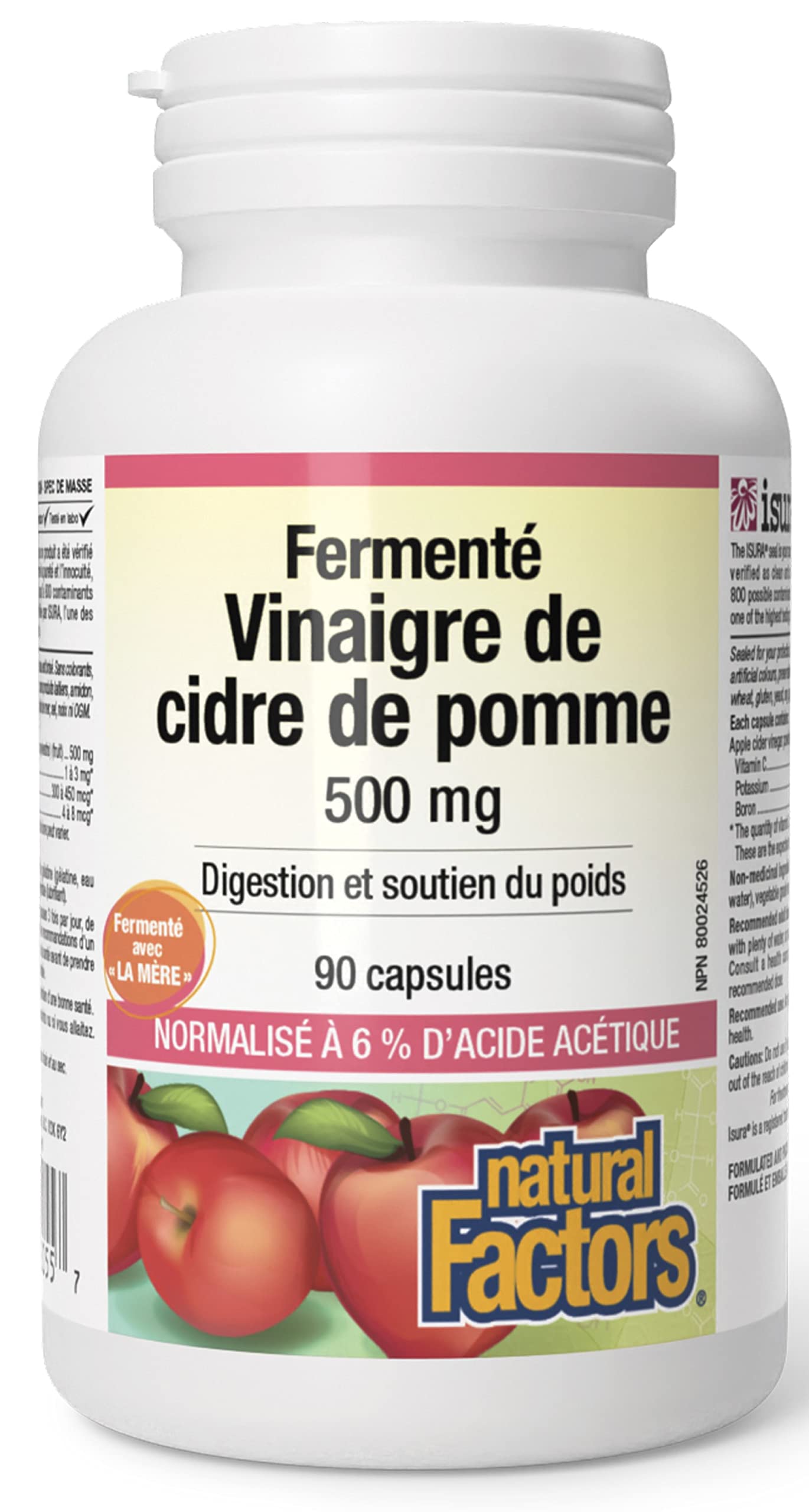 Natural Factors Apple Cider Vinegar - 90 capsules