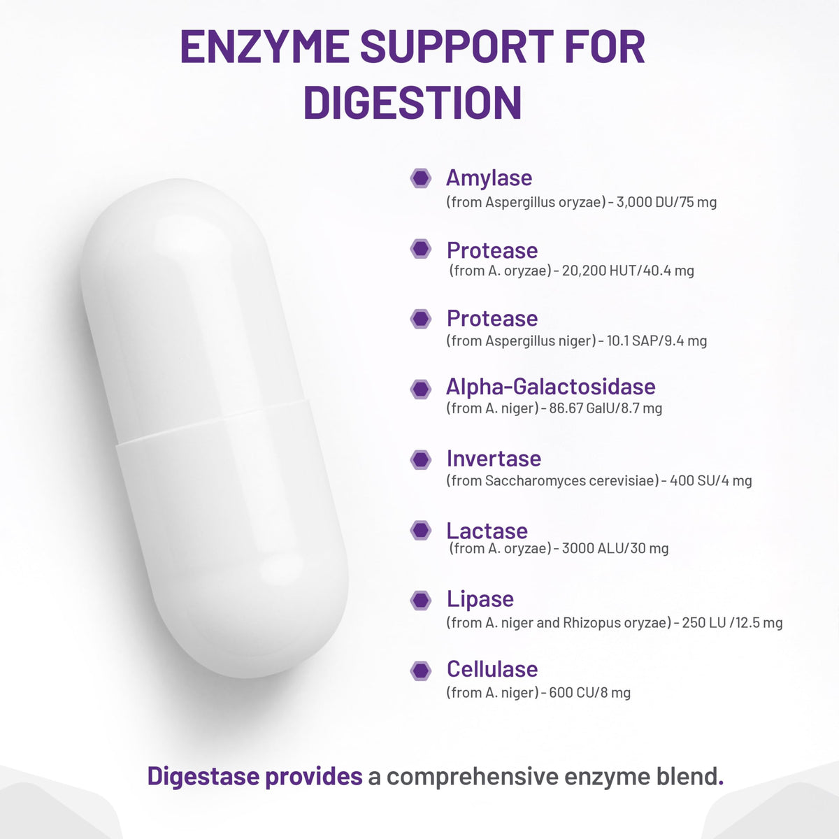 AOR Digestase Digestive Enzymes Supplement for Gas & Bloating, 90 Capsules