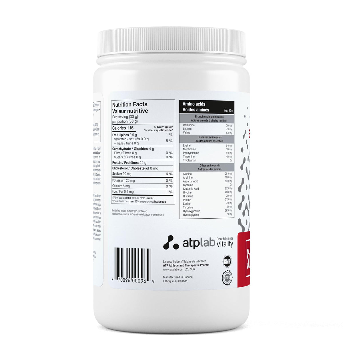atplab Supreme Beef Protein Powder, Bone Broth Collagen, Mochaccino, 850g