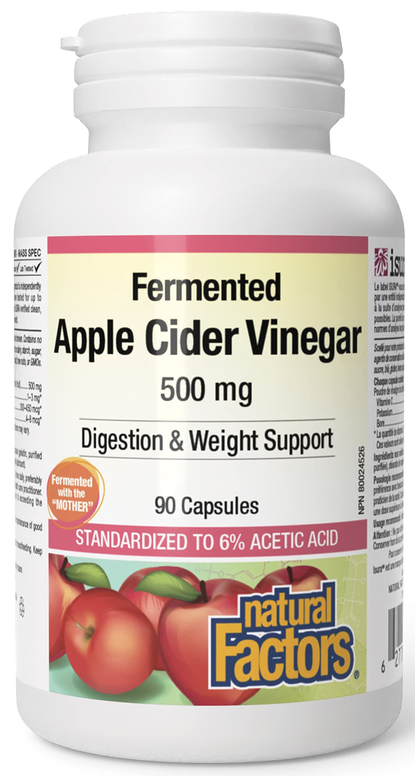 Natural Factors Apple Cider Vinegar - 90 capsules