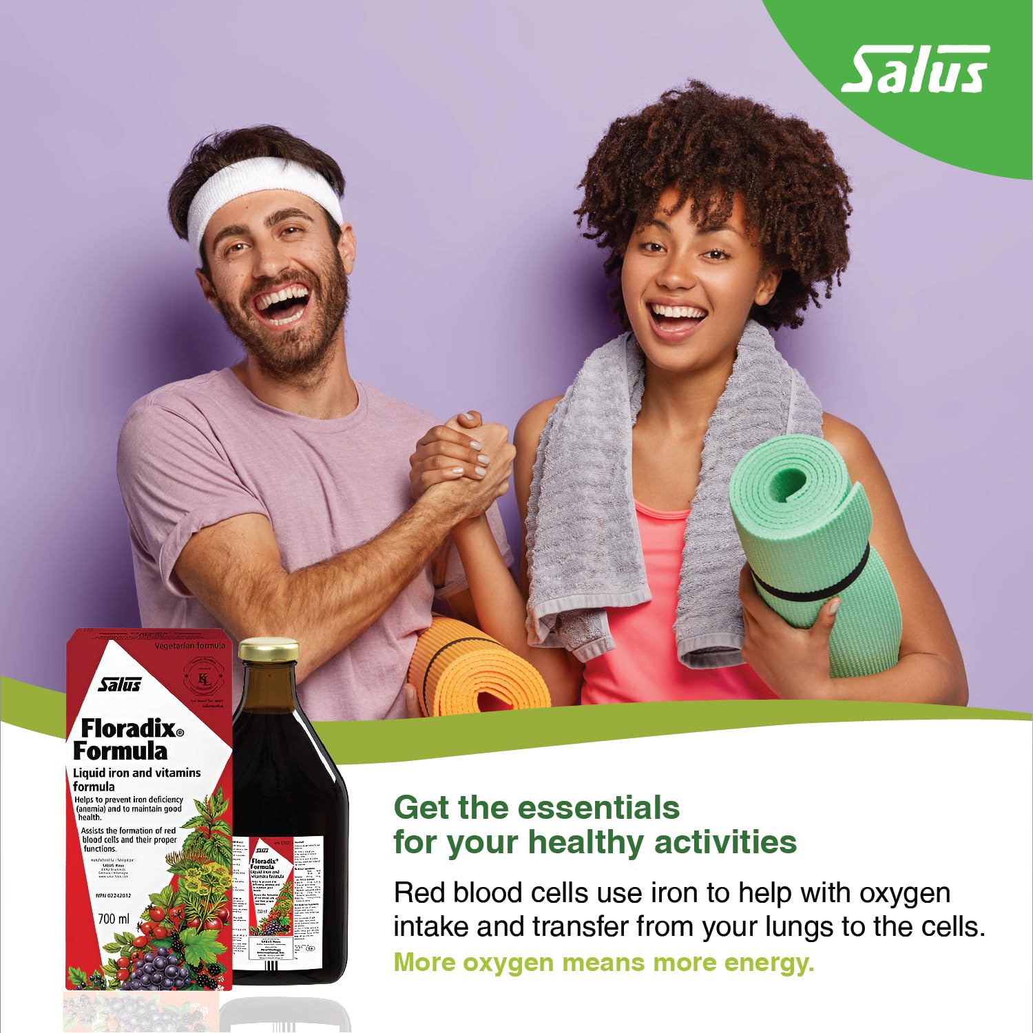 Salus Floradix Fer et Vitamines Liquide | Supplément de Fer à base de Plantes pour Femmes, Hommes et Enfants | Végétarien, Sans Produits Laitiers et Sans OGM (700 ml)