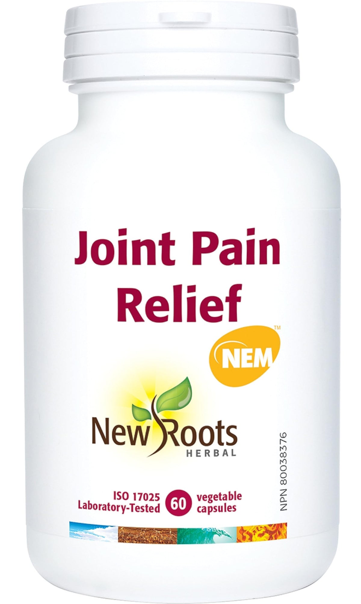 New Roots Herbal Joint Pain Relief Caps, NEM, Curcumin, Boswellia, 60 Caps