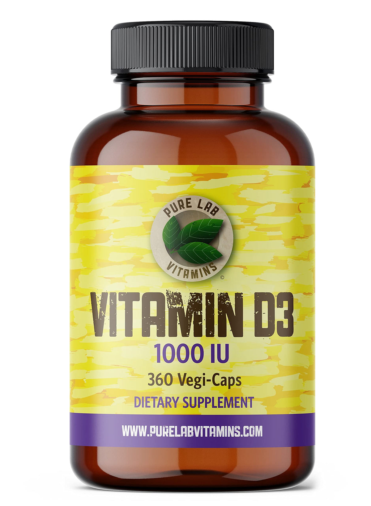 Pure Lab Vitamins Vitamin D3 1000 IU - 360 Vegi-Caps
