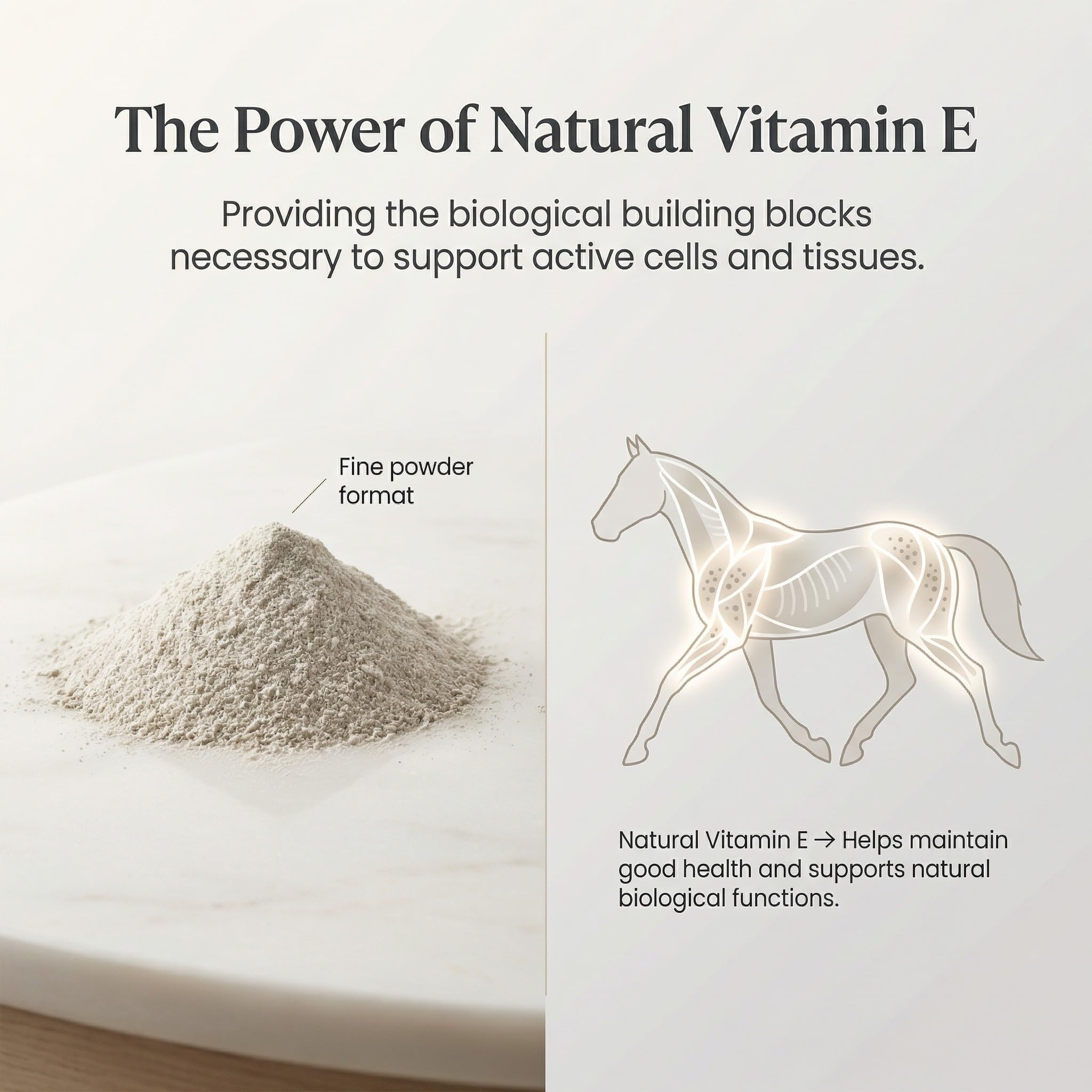 PURICA Equine Vitamin E Powder, Supports Coordination, Made in Canada, 900g
