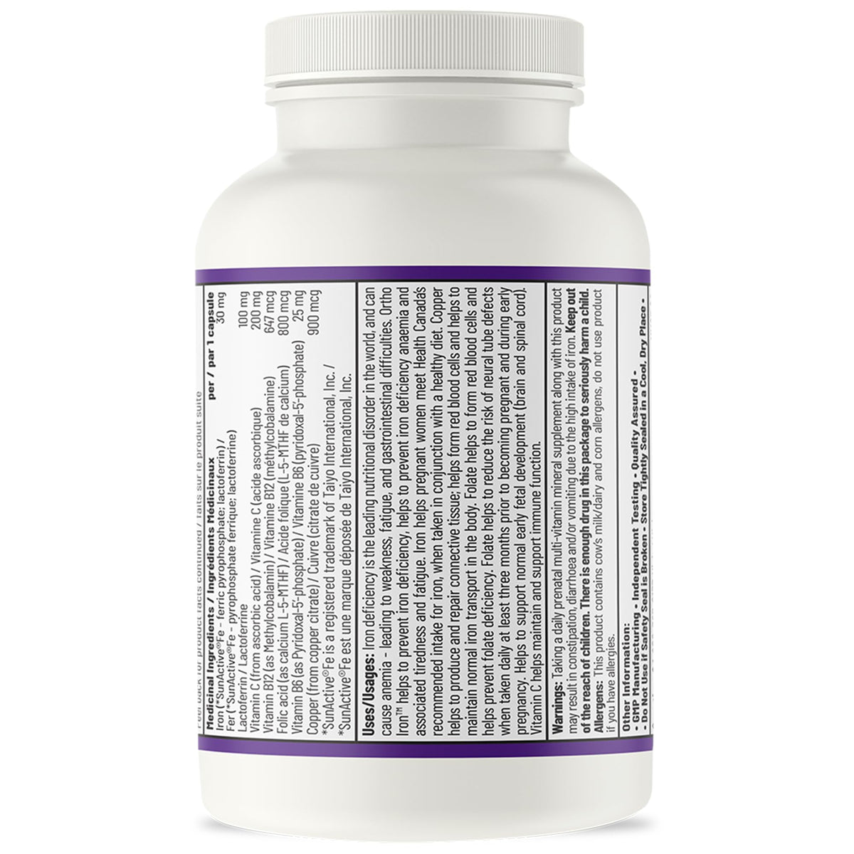 AOR Ortho Iron Capsules, Vitamin C, 30 Capsules, 30 Day Supply