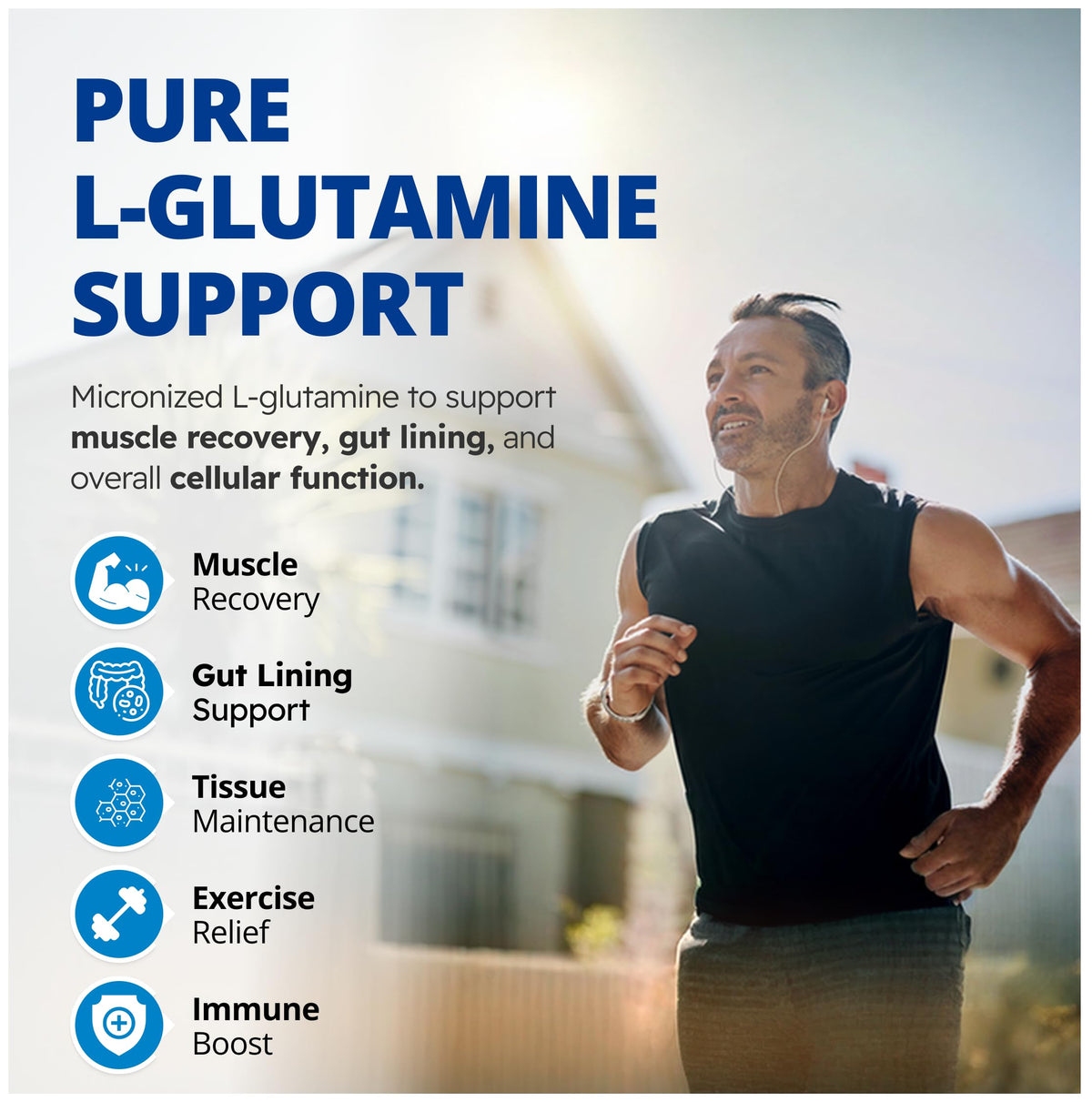 CanPrev L-Glutamine Powder, 5g per Scoop, Unflavoured, 450g, 90 Servings