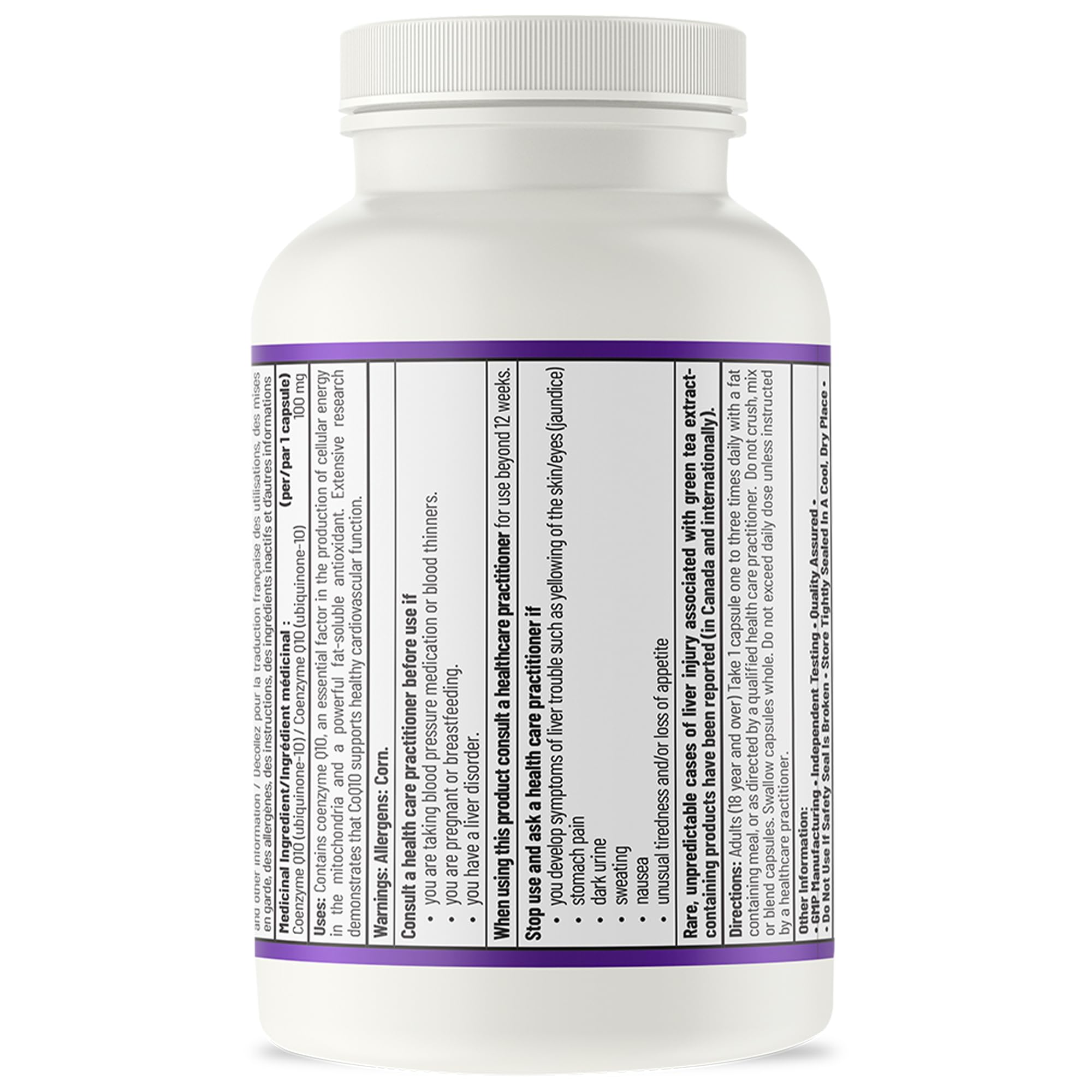 AOR CardioNOx Coenzyme Q10 100 mg, 30 capsules, 30 jours d'approvisionnement - Supplément de CoQ10, soutien de la vitalité cardiaque et de la circulation, soutien énergétique avec oxyde nitrique, formule ubiquinone, végétalien, sans OGM et sans gluten