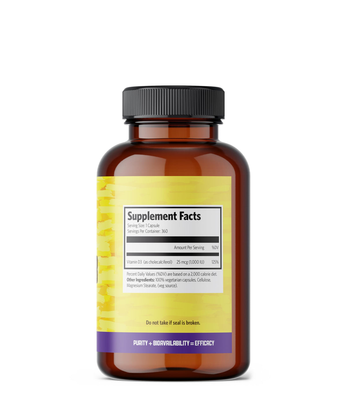 Pure Lab Vitamins Vitamin D3 1000 IU - 360 Vegi-Caps