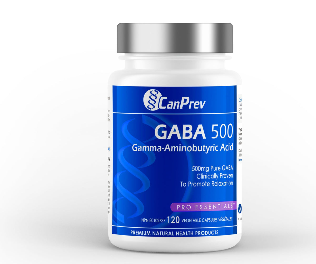 CanPrev GABA Supplement, Capsules, Made in Canada, 500 mg, 120 Day Supply