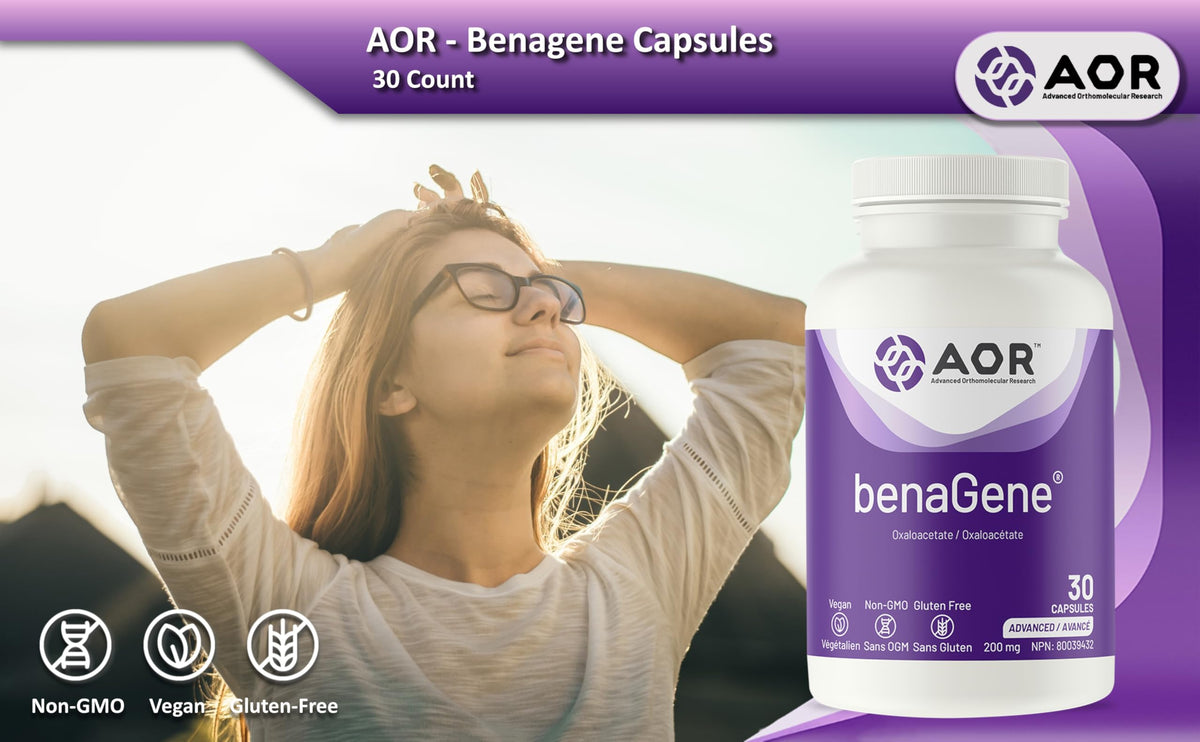 AOR Oxaloacetic Acid with Vitamin C, Gluten Free, Dairy Free, 30 Capsules